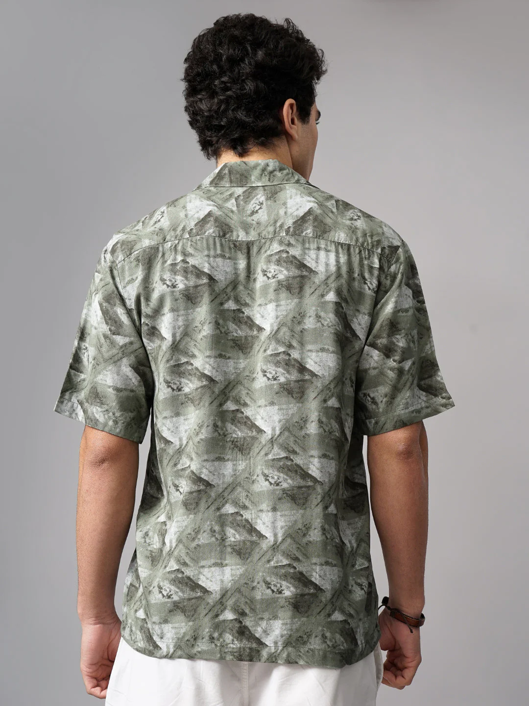 Men Rove Green Oversized Rayon Shirt - Image 3