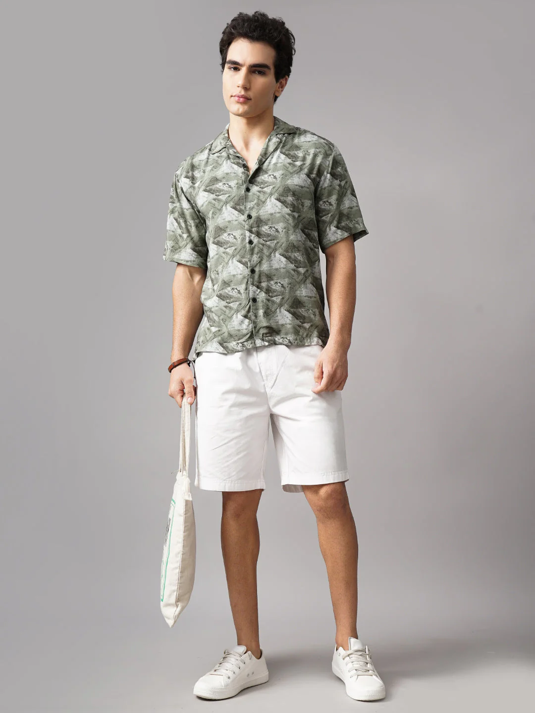 Men Rove Green Oversized Rayon Shirt - Image 5