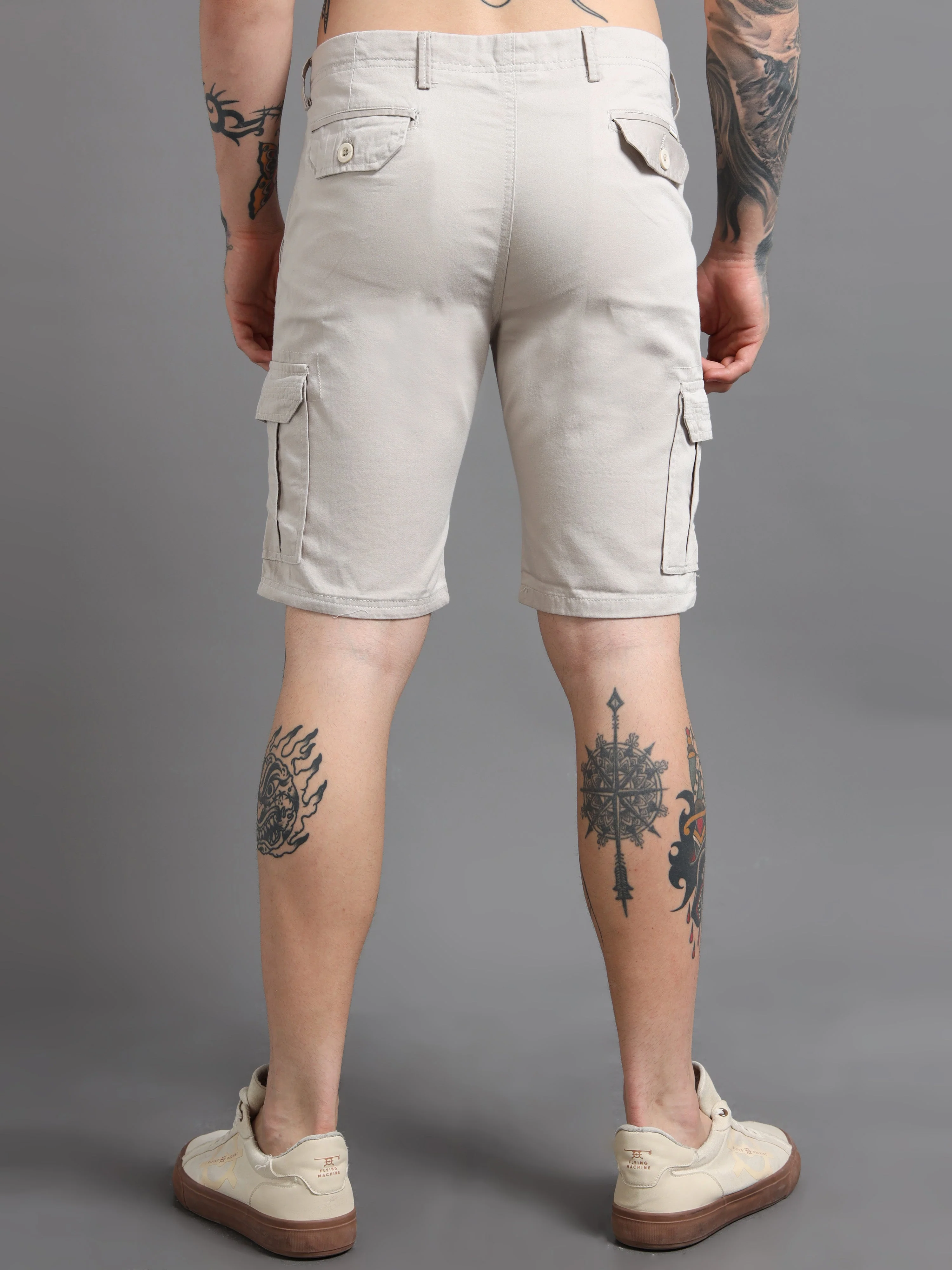 Men Rove Grey Cargo Shorts - Image 2