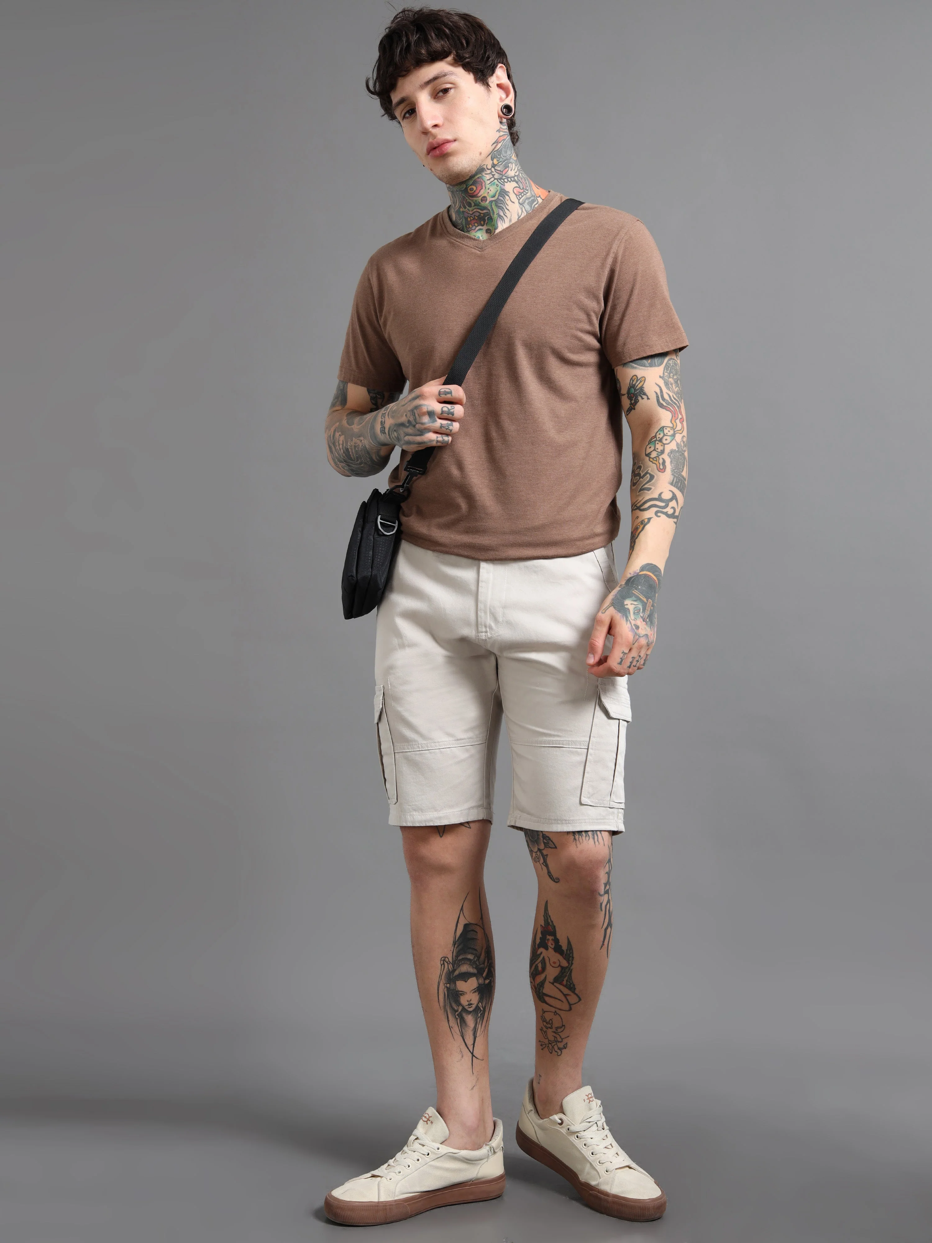 Men Rove Grey Cargo Shorts - Image 5