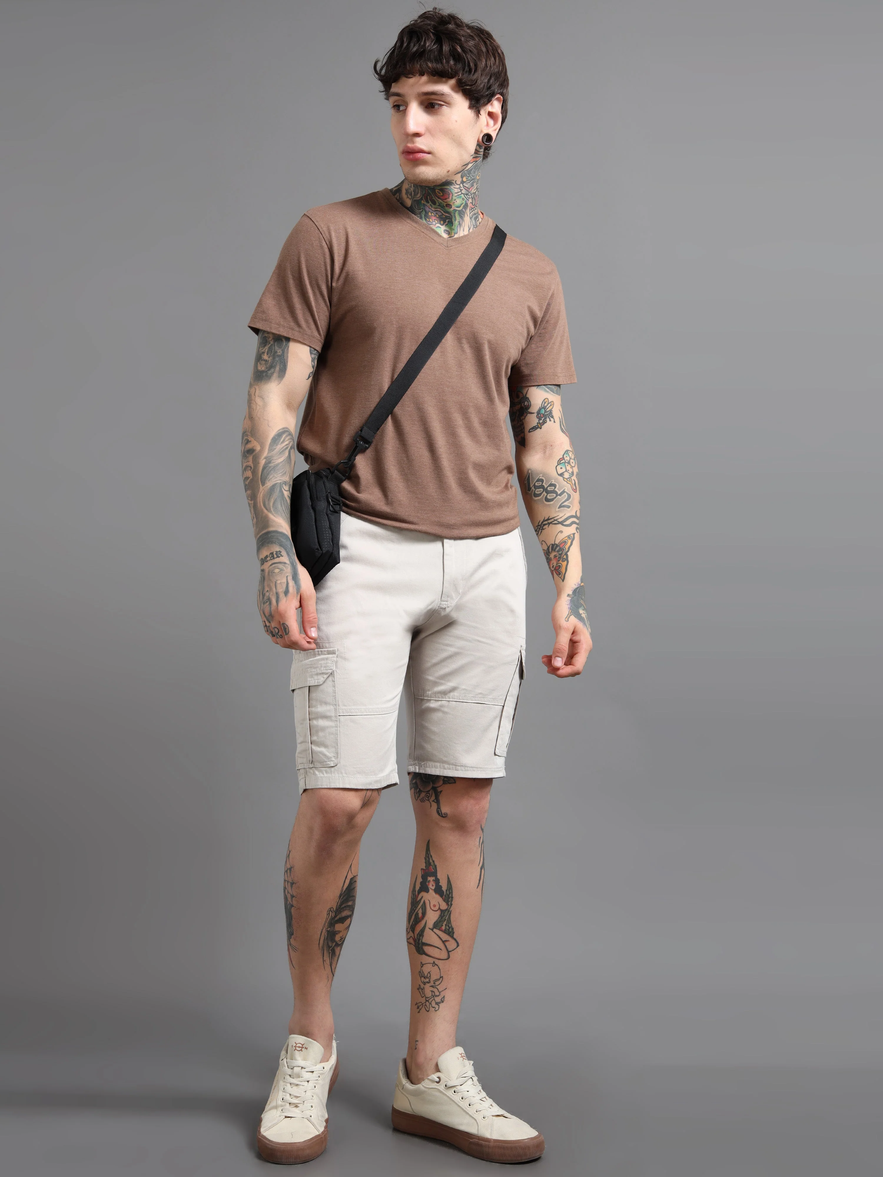 Men Rove Grey Cargo Shorts - Image 6