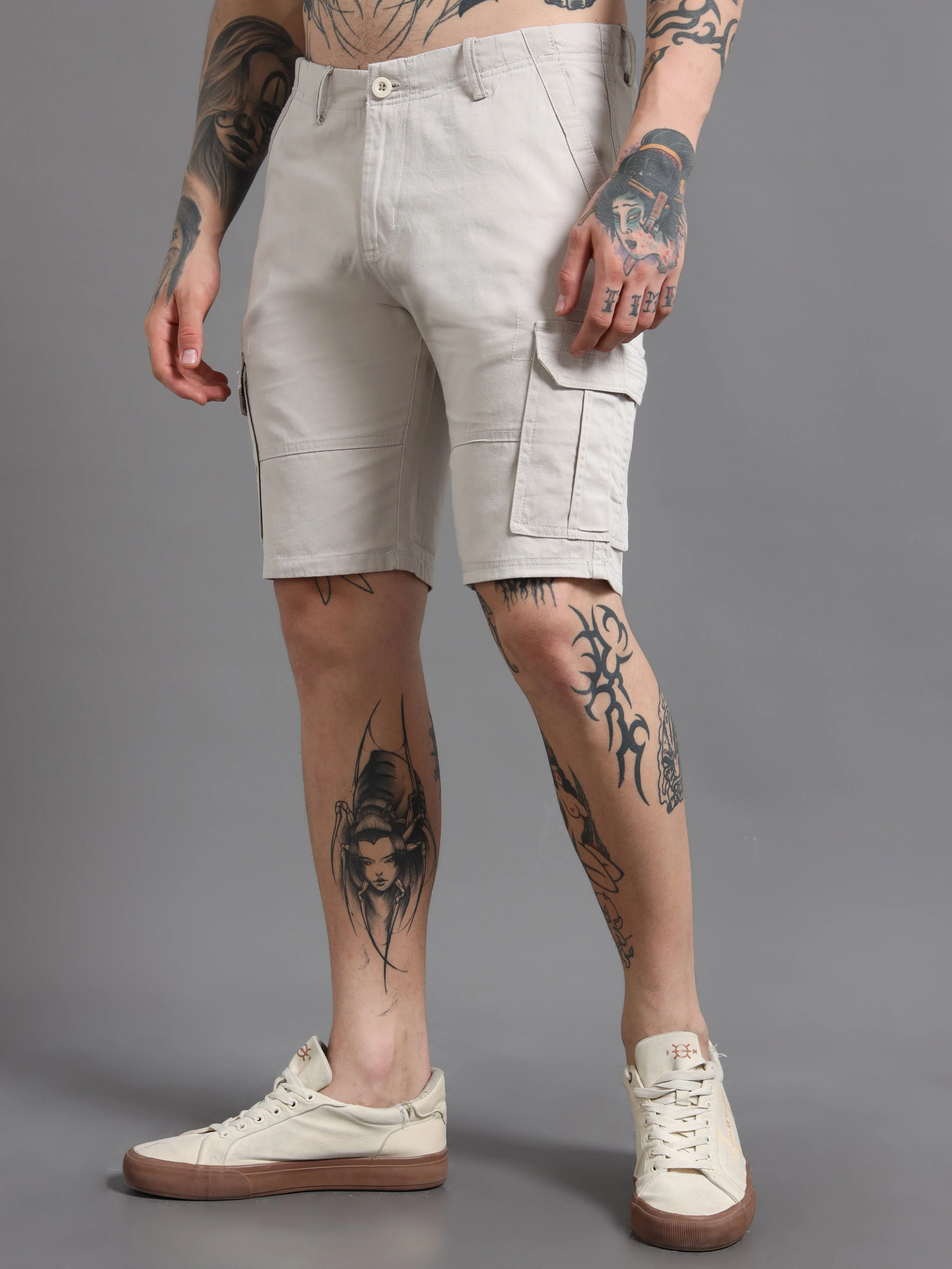Men Rove Grey Cargo Shorts - Image 7