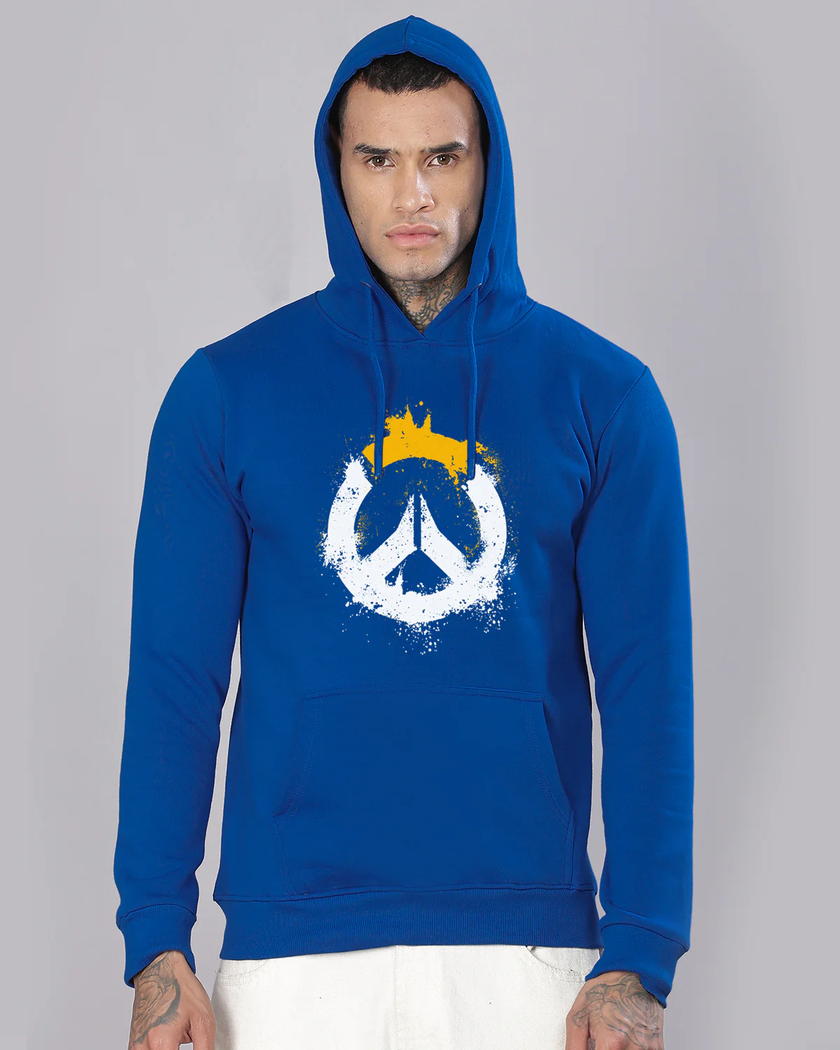 Men Blue Long Lasting Printed Hoodie - Image 4