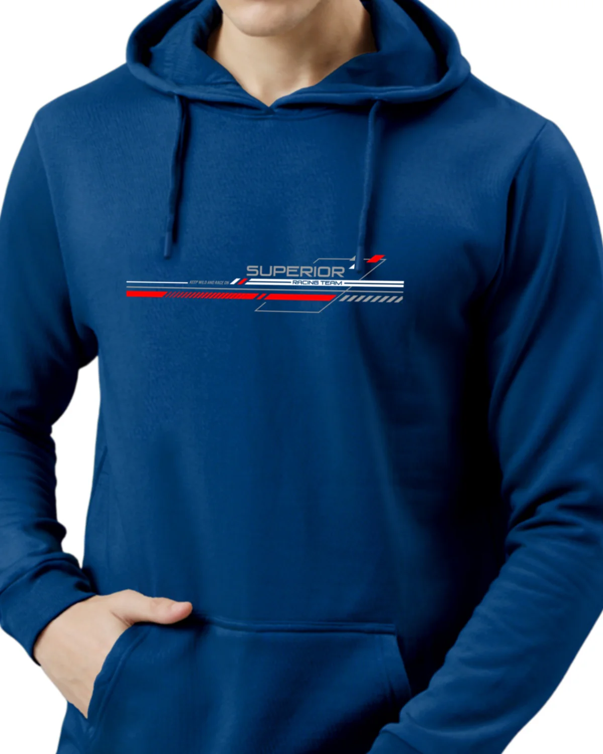Men Blue Anime Hoodies - Image 2