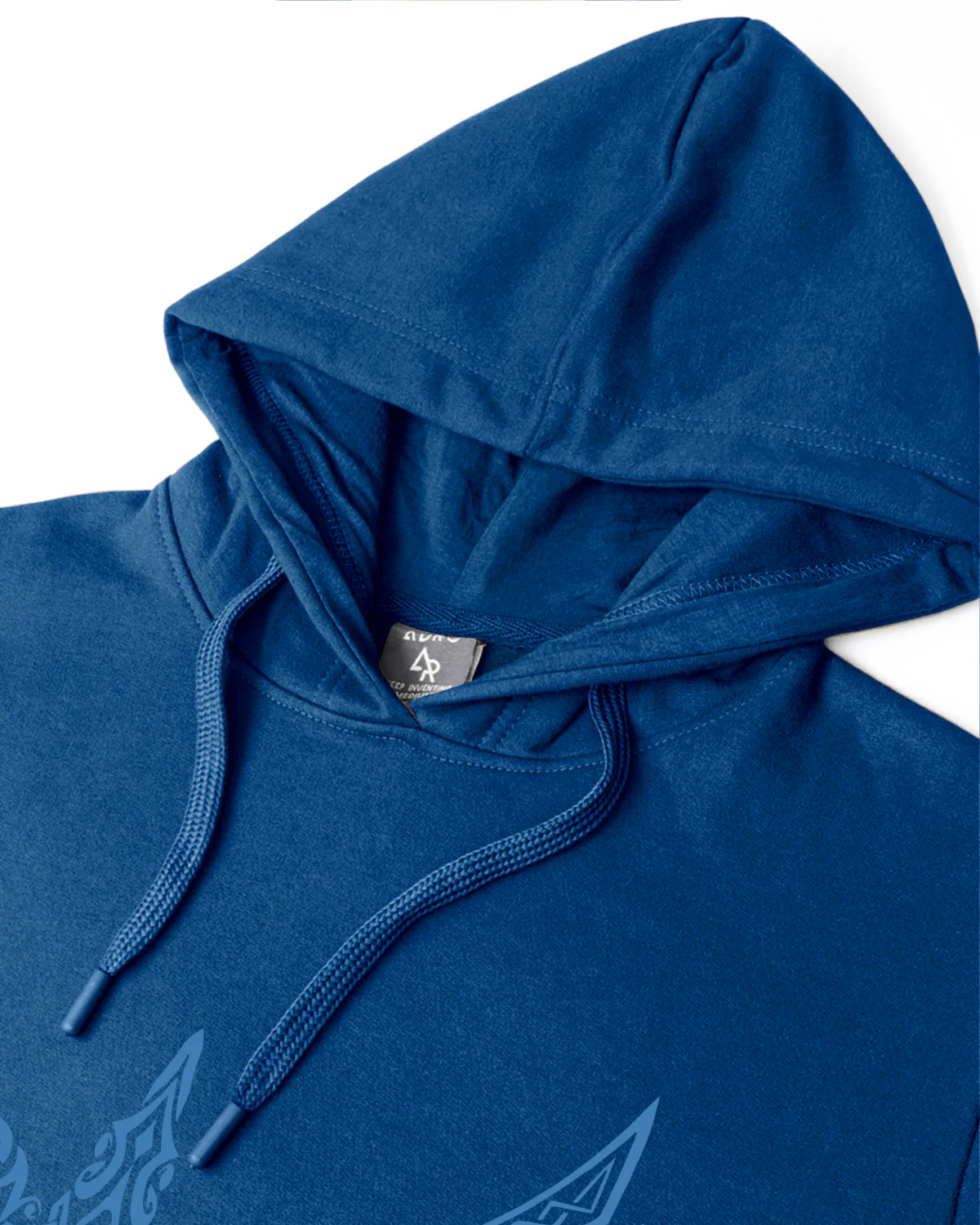 Men Blue Printed Hoodie - Image 4