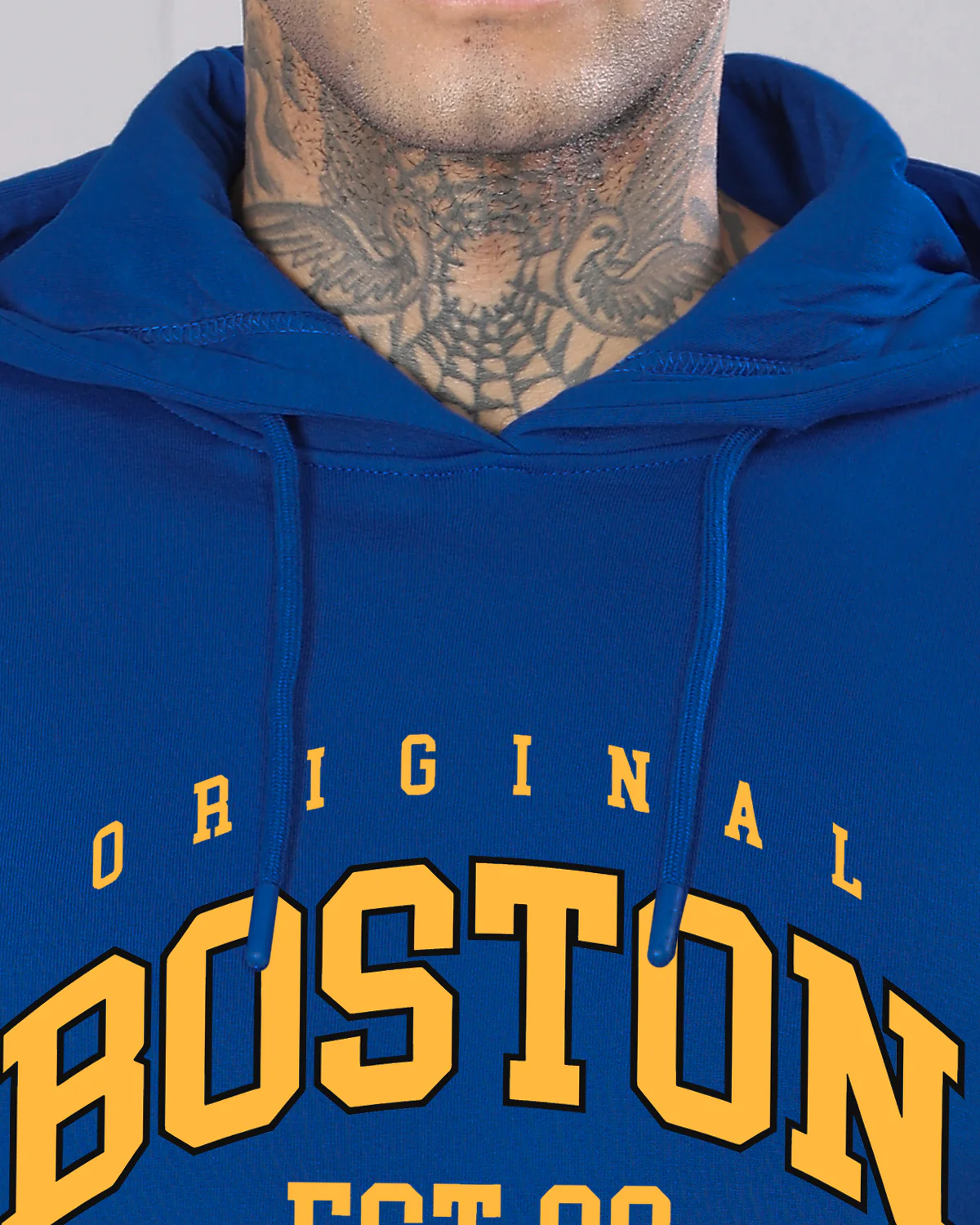 Men Blue Printed Hoodie - Image 3