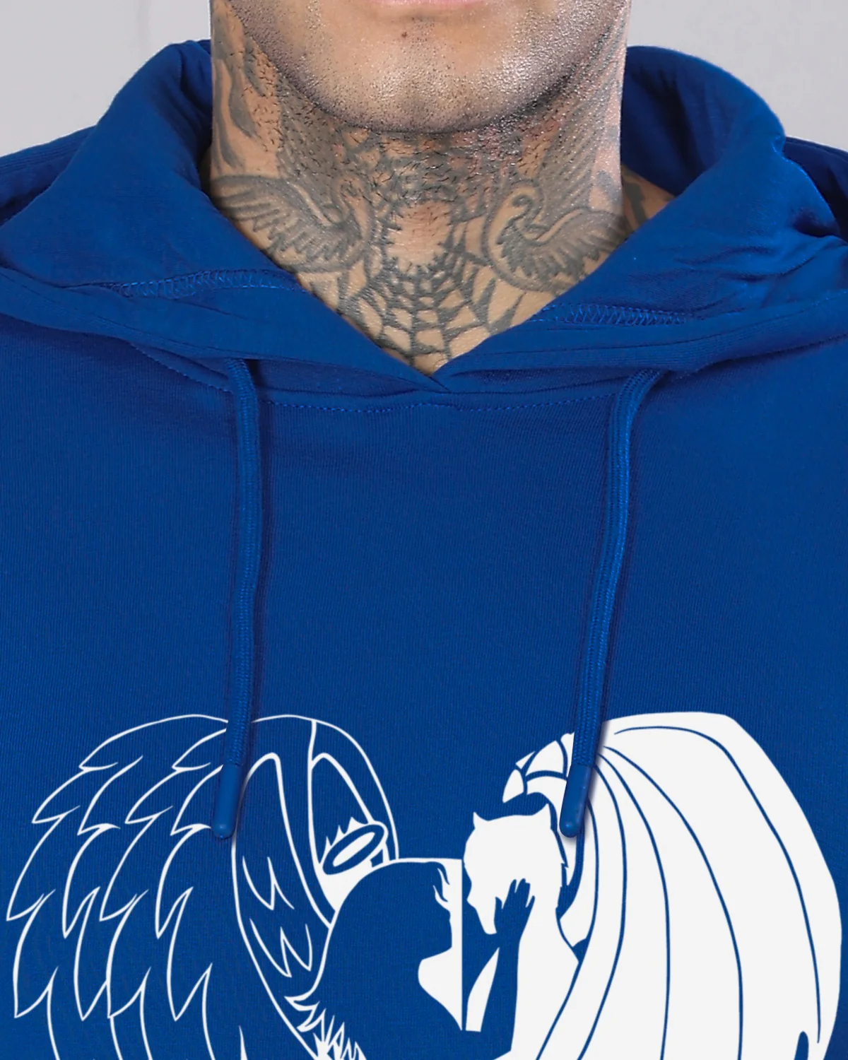 Men Royal Blue Printed Hoodie - Image 5
