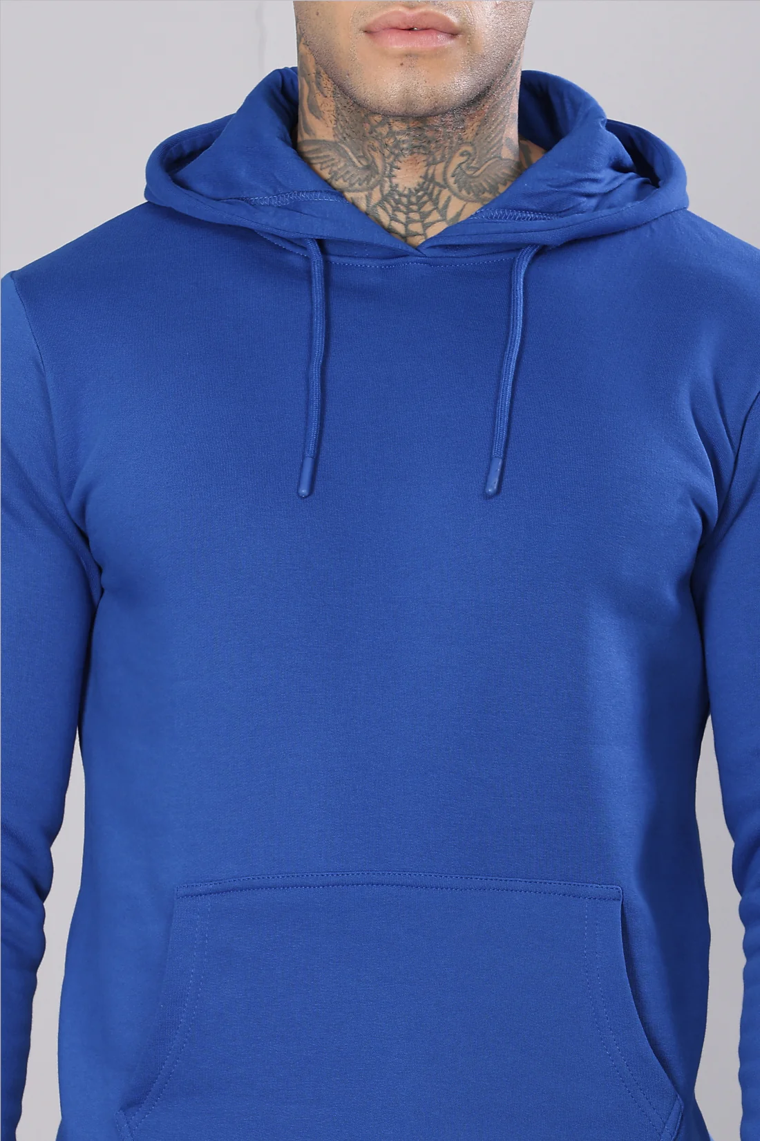 Men Royal Blue Printed Hoodie - Image 4