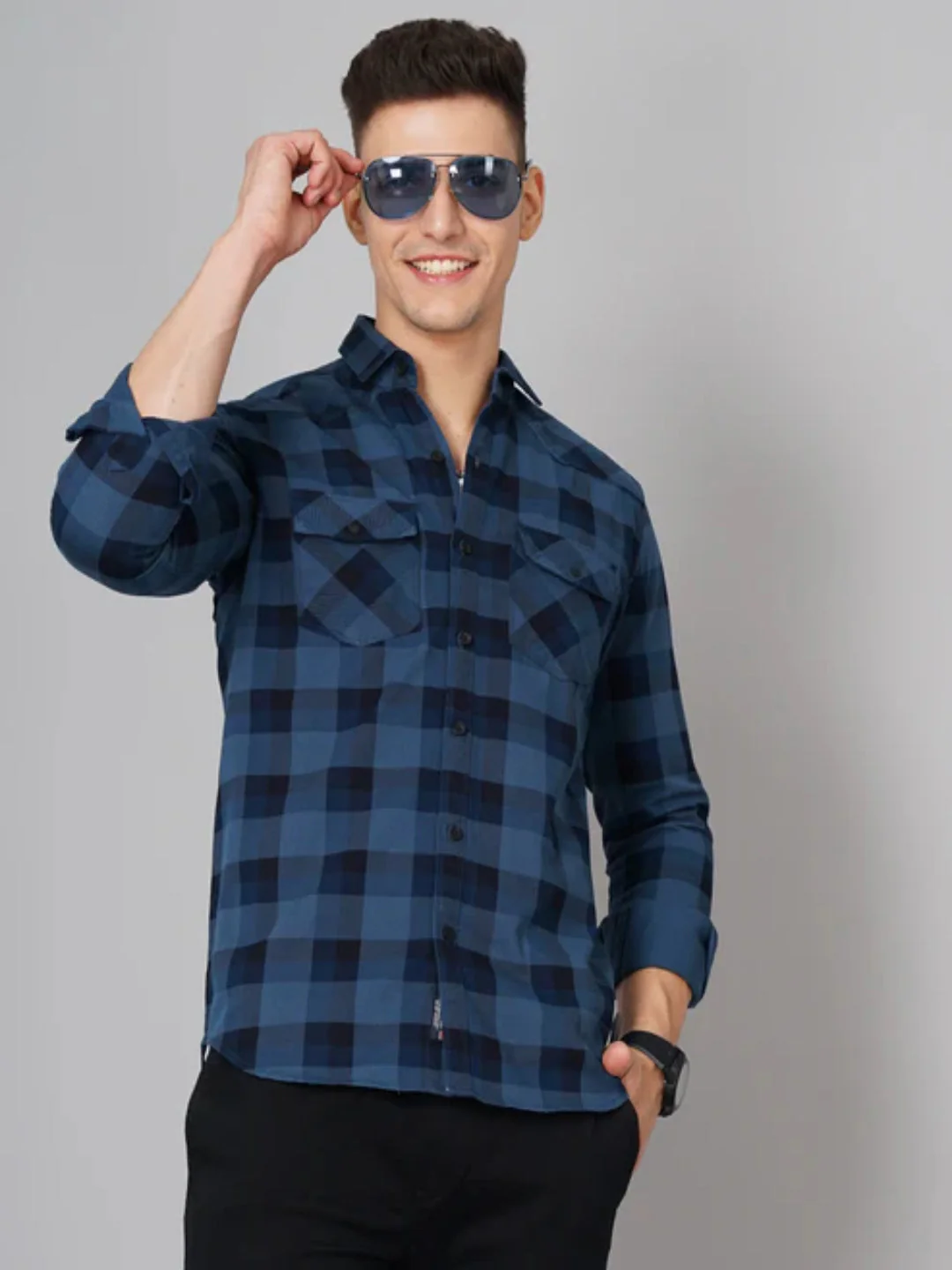 Men Ruse Blue Checks Shirt