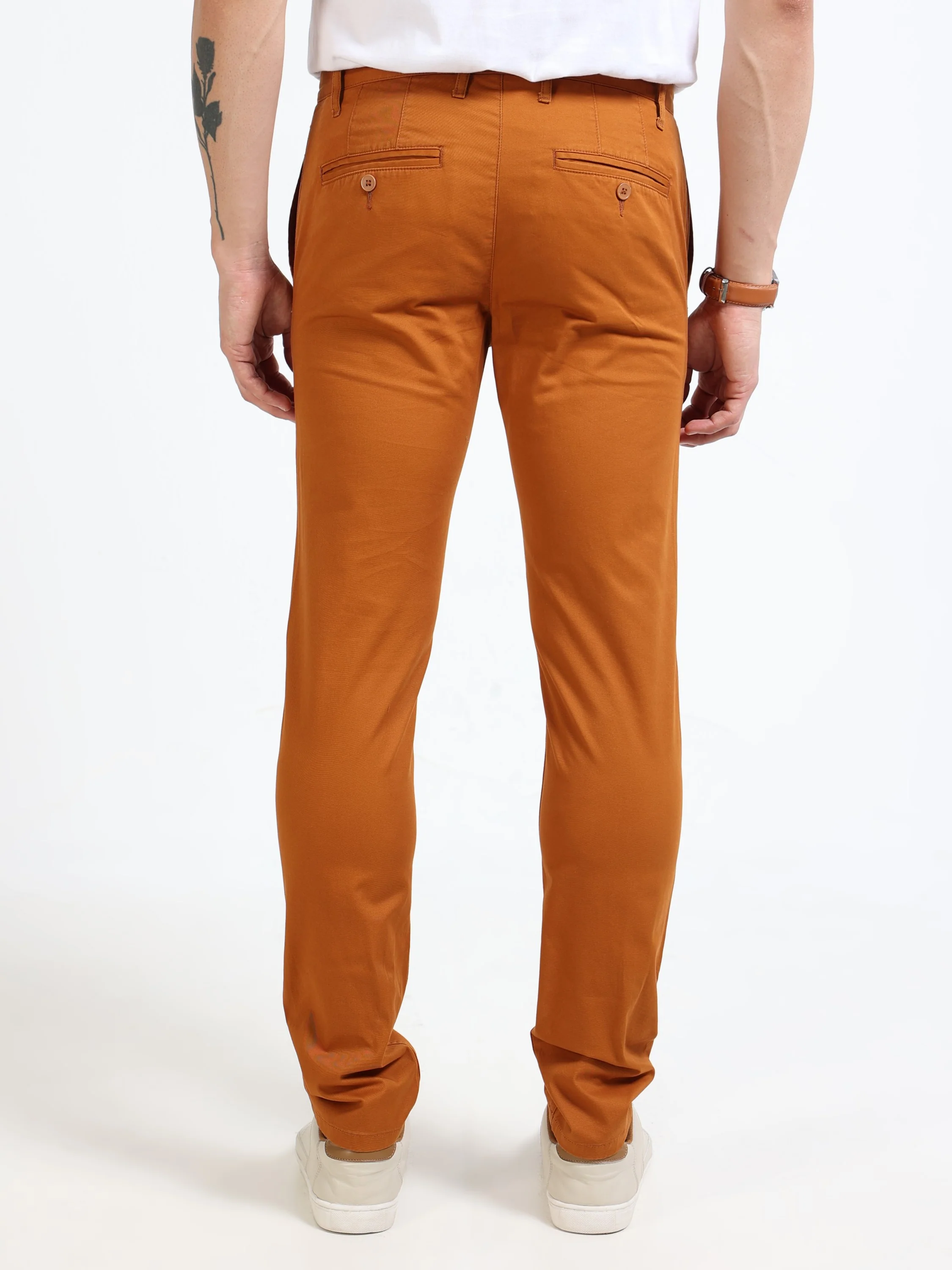 Men Rust Slim Fit Pant - Image 4