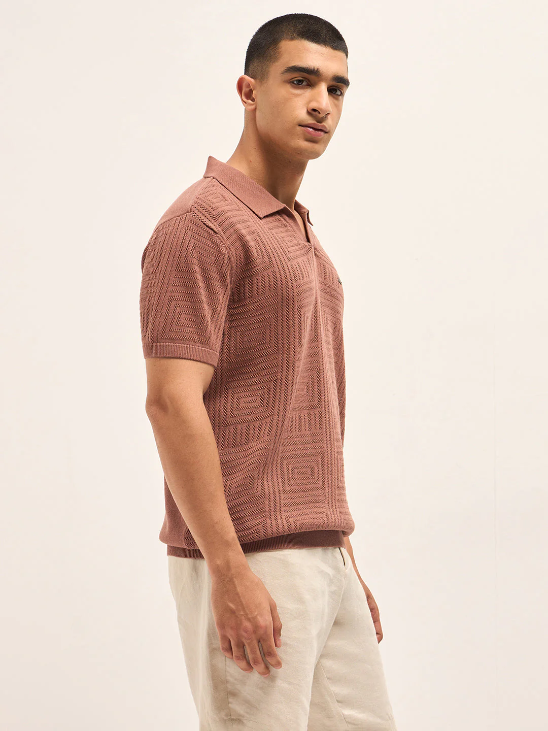 Men Rust Slim Fit Polo - Image 3