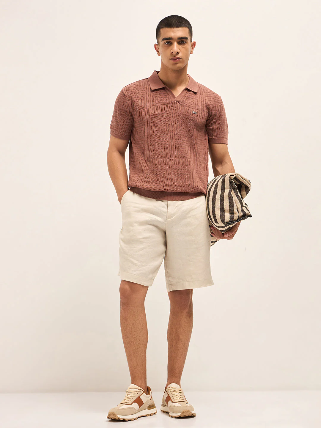 Men Rust Slim Fit Polo - Image 4