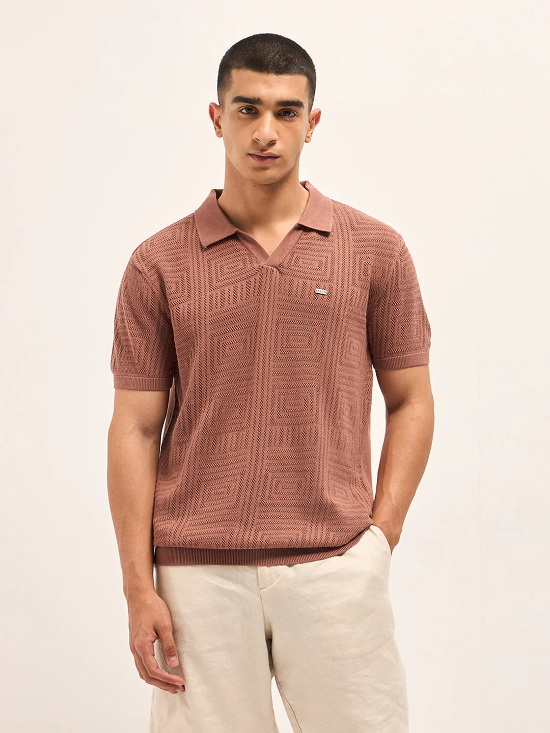 Men Rust Slim Fit Polo - Image 6