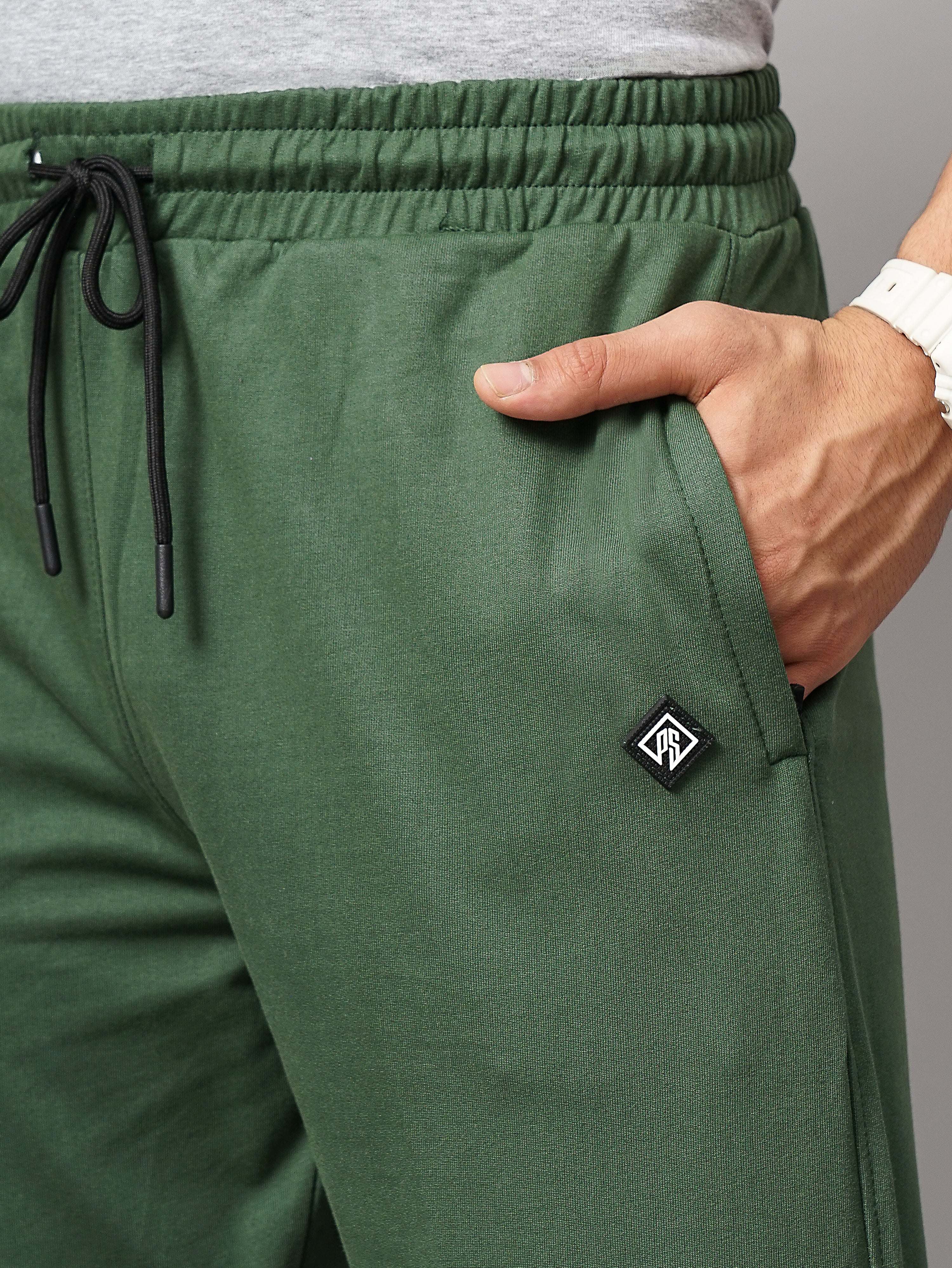 Men Sash Olive Knitted Cargo Pant - Image 5