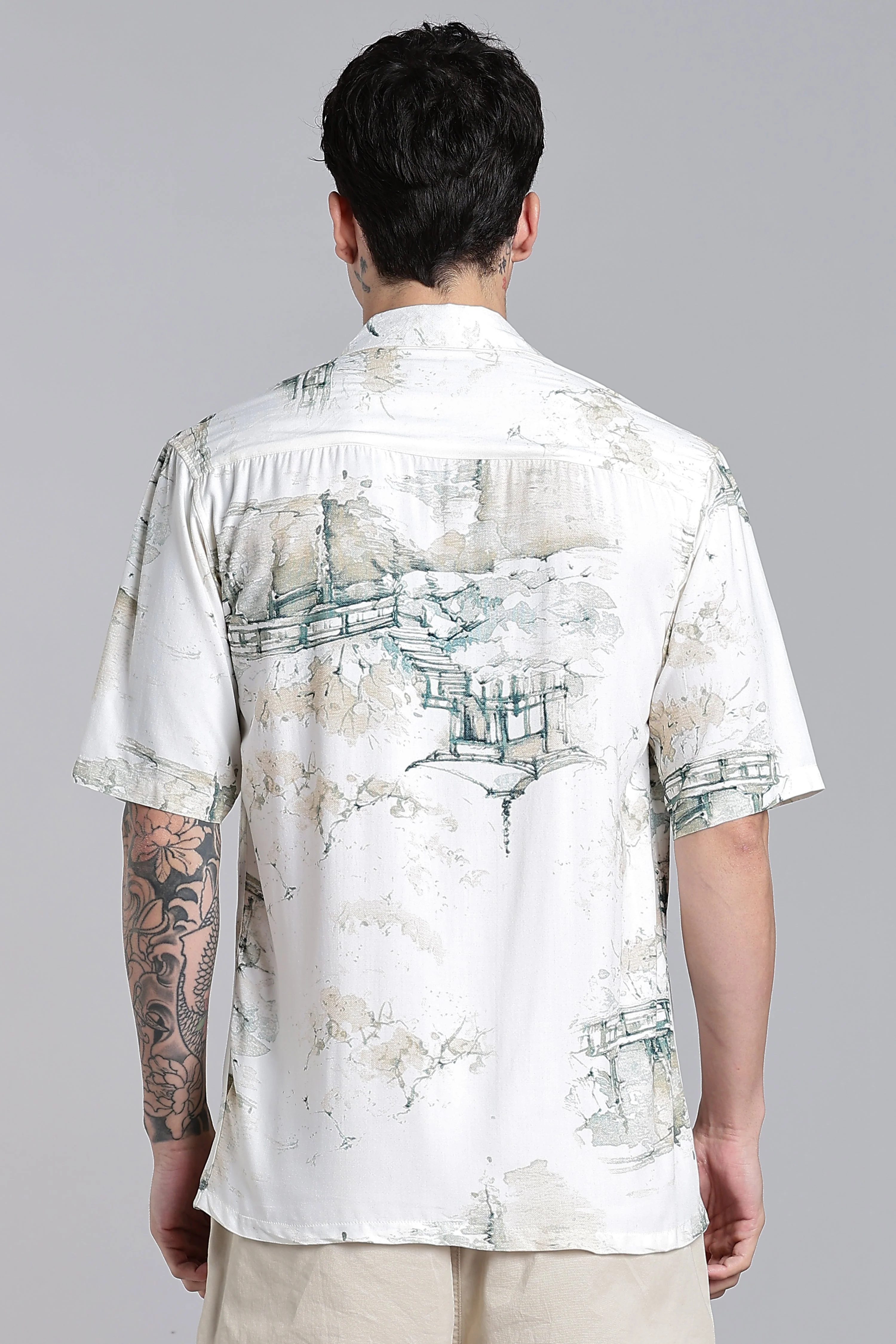 Men Seavor White Printed Shirt - Image 2