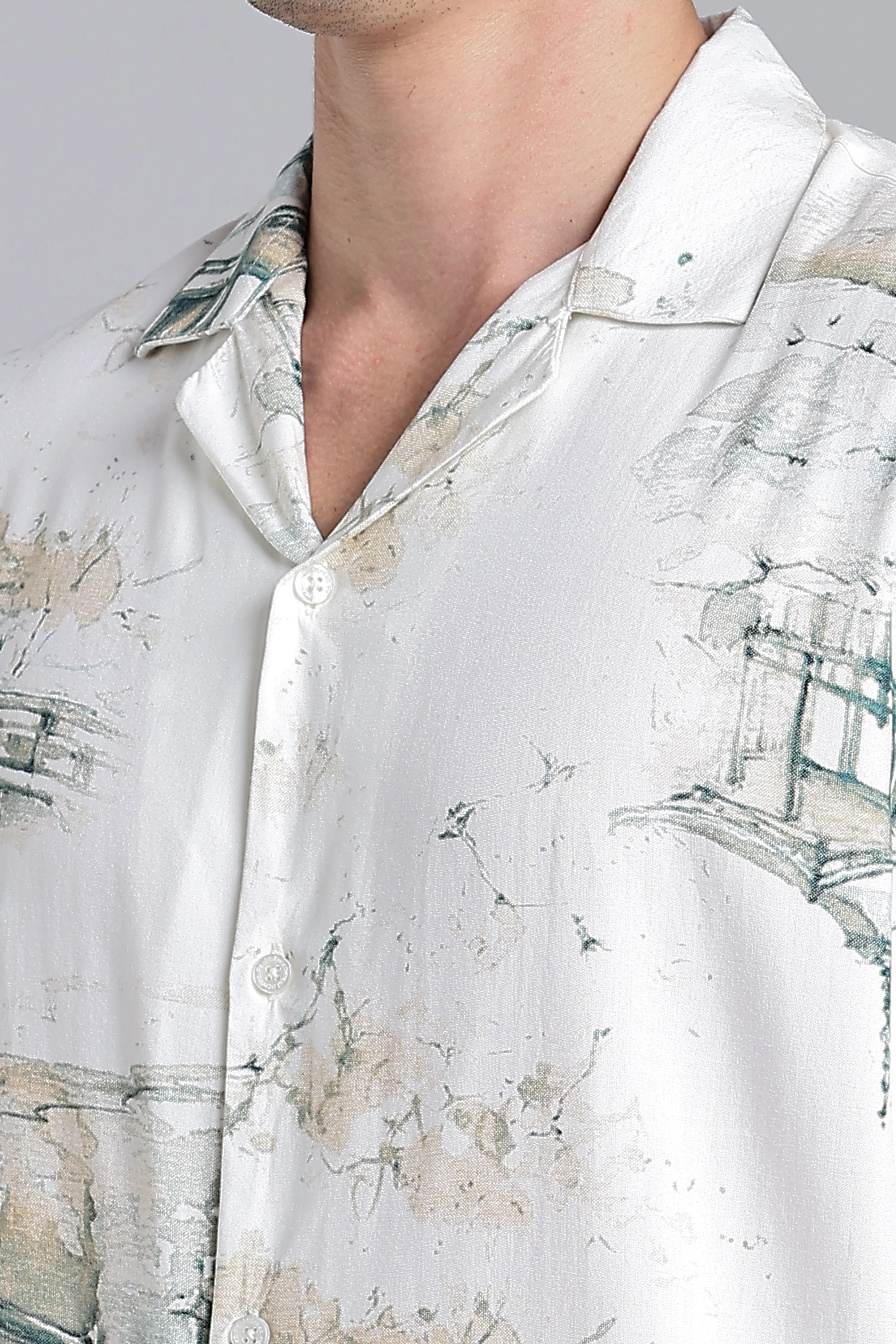Men Seavor White Printed Shirt - Image 4
