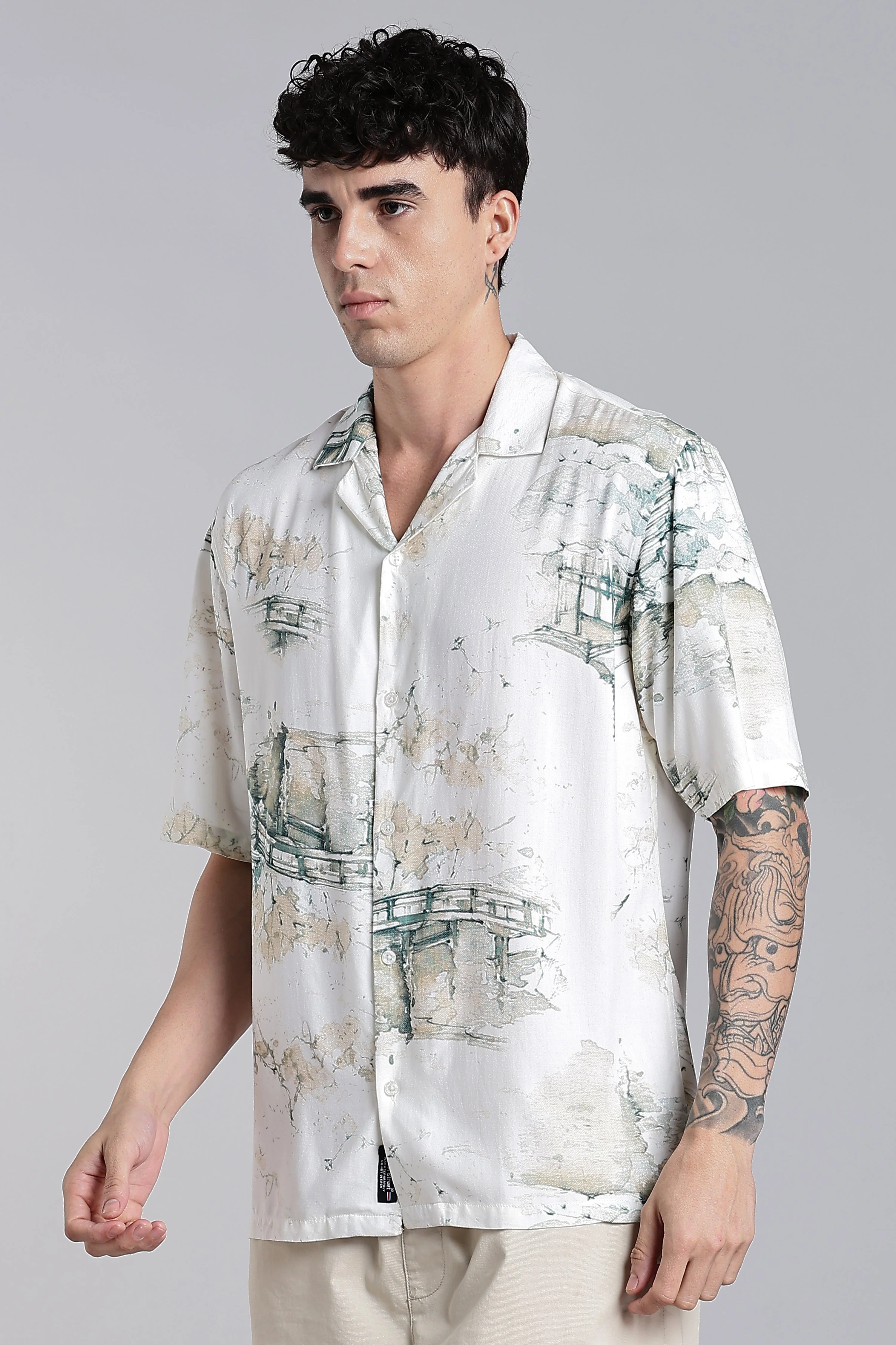 Men Seavor White Printed Shirt - Image 5