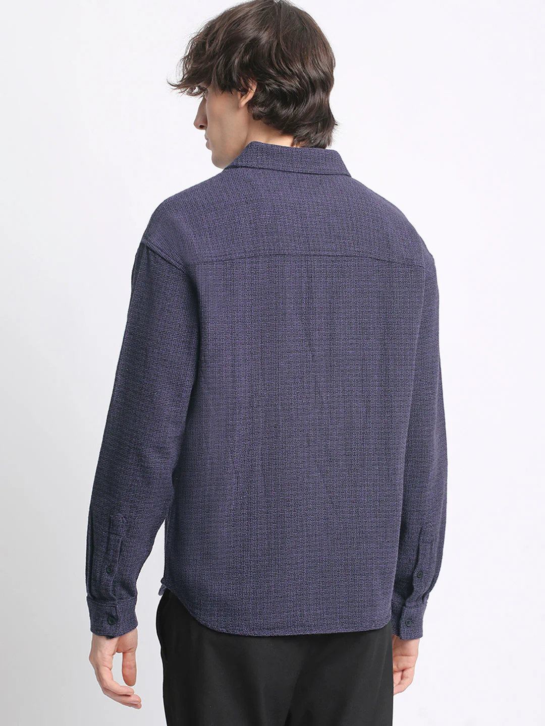 Men  Self Design Cotton Oversize Casual Shirt - Image 4