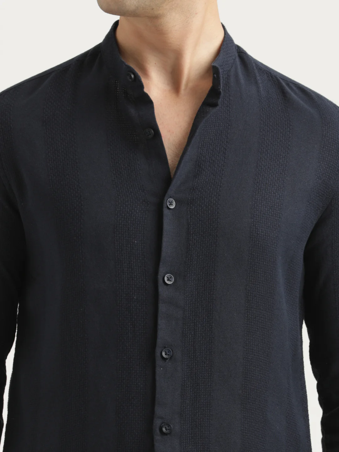 Men Self-Textured Cotton Shirt - Image 5