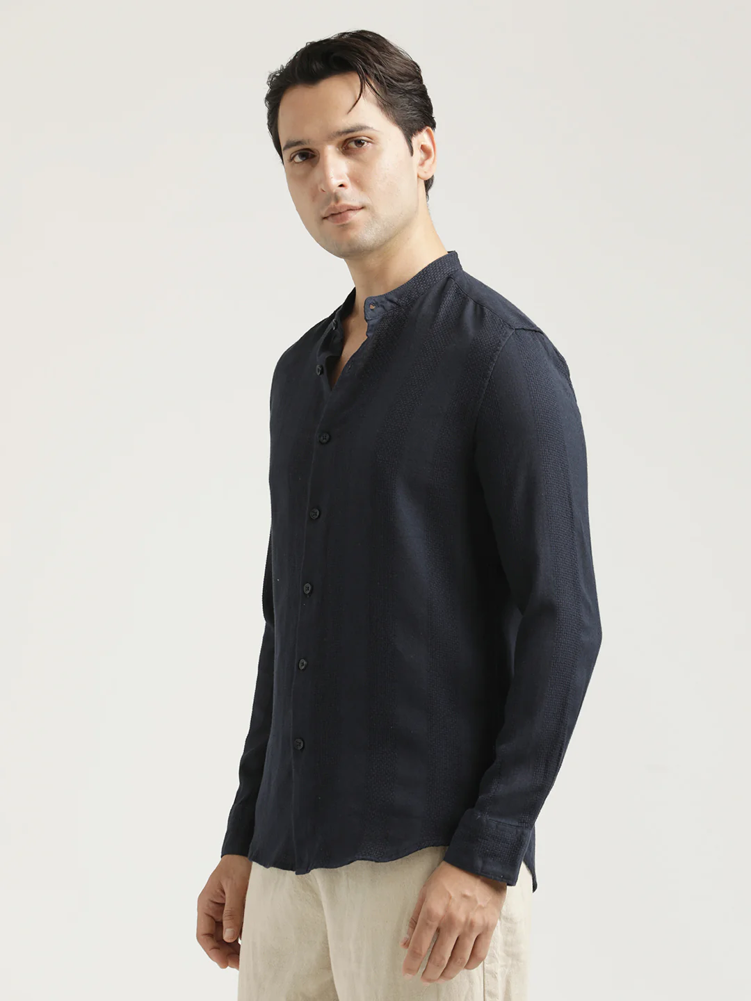 Men Self-Textured Cotton Shirt - Image 6