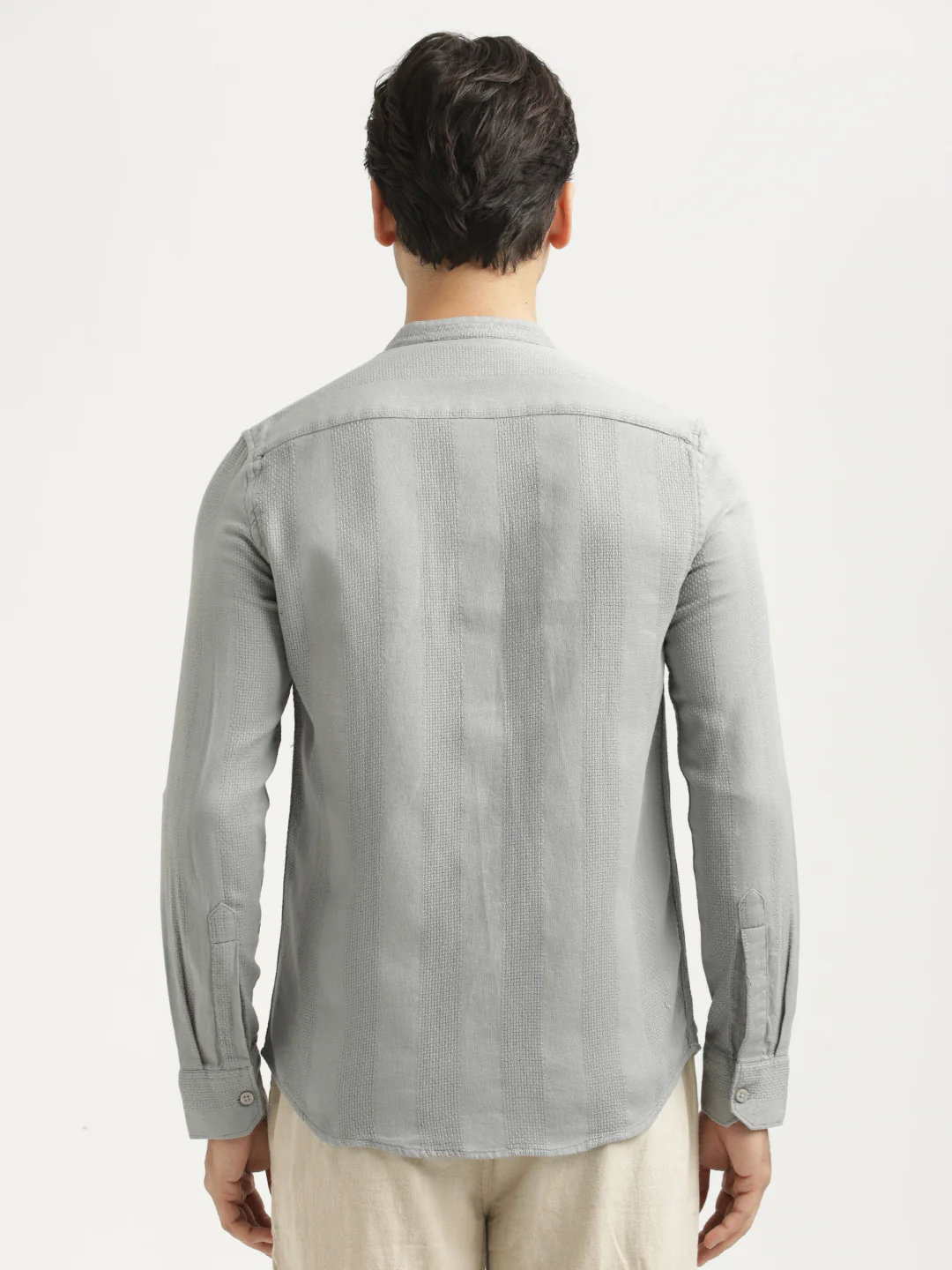 Men Self-Textured Cotton Shirt - Image 3