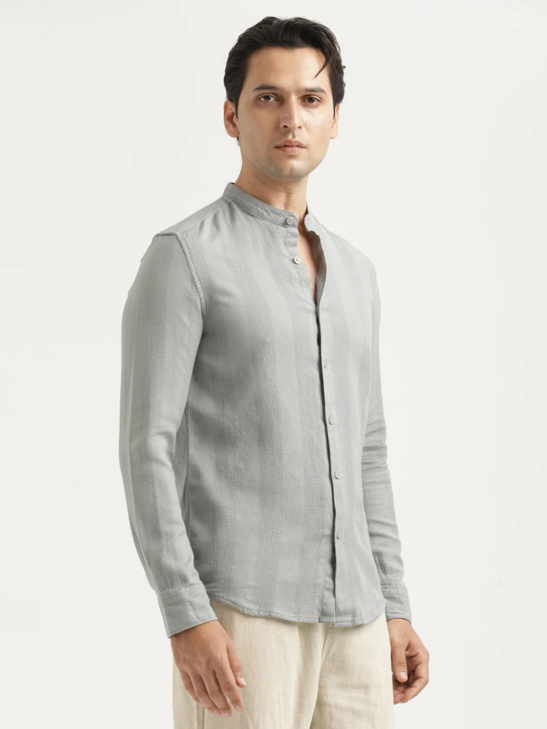 Men Self-Textured Cotton Shirt - Image 4
