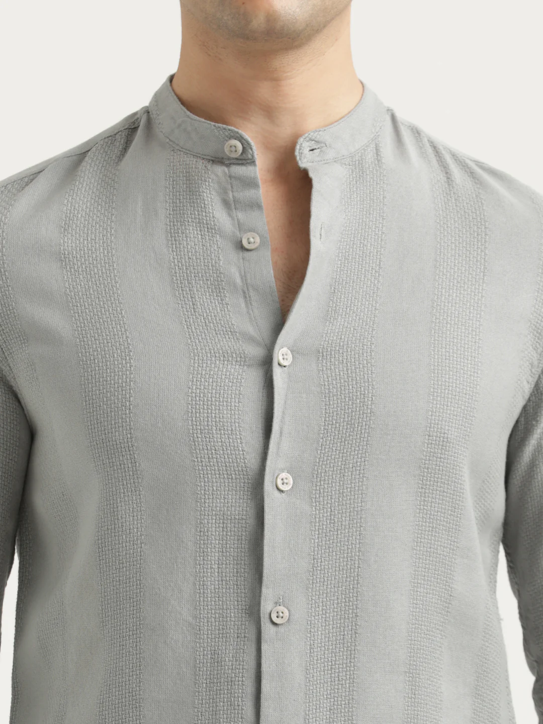 Men Self-Textured Cotton Shirt - Image 5