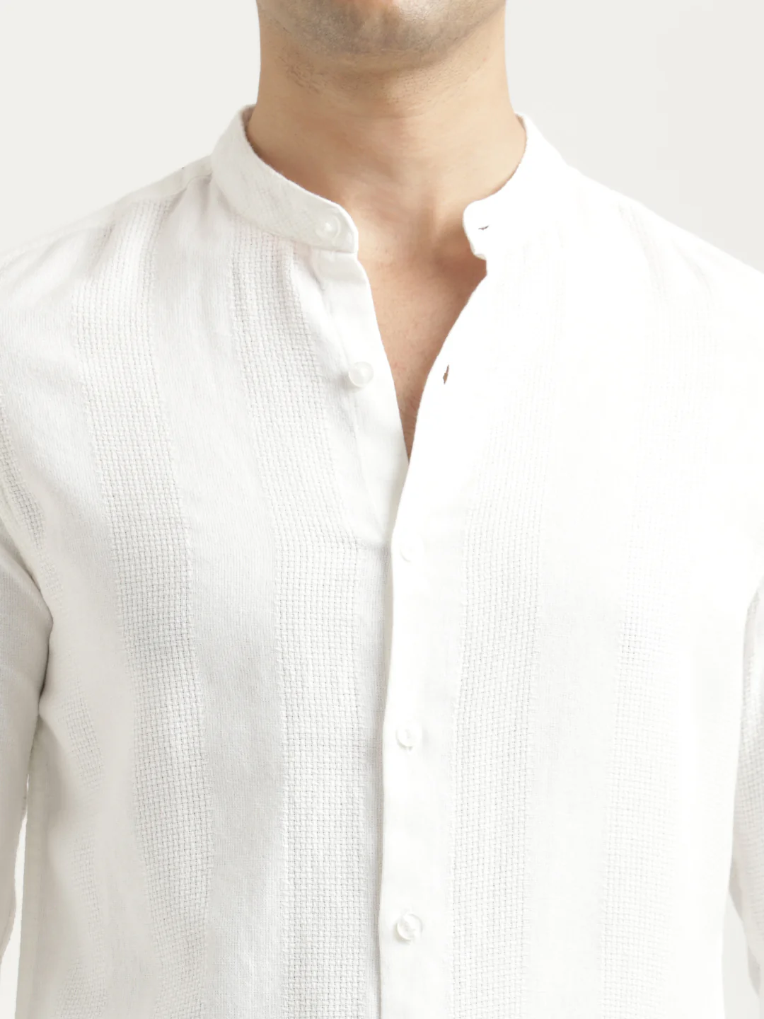 Men Self-Textured Cotton Shirt - Image 3