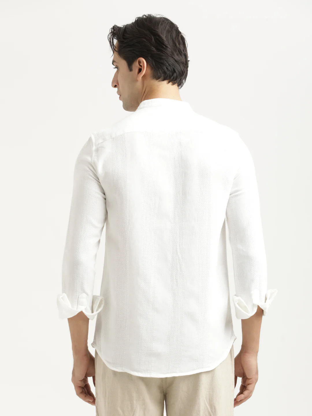 Men Self-Textured Cotton Shirt - Image 4