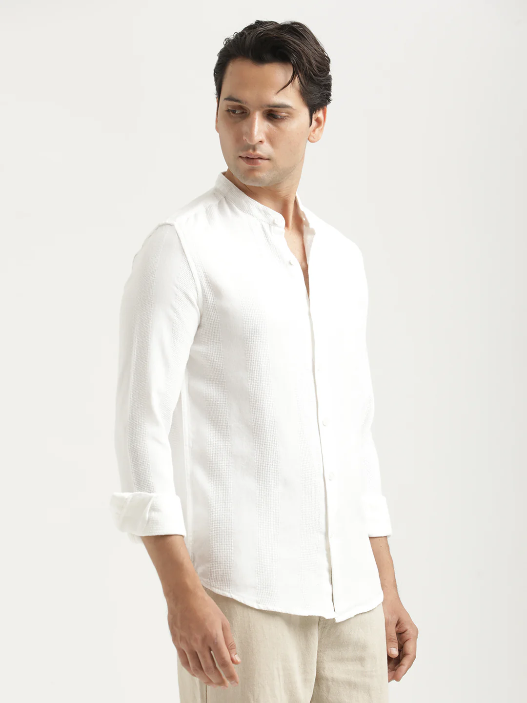 Men Self-Textured Cotton Shirt - Image 6