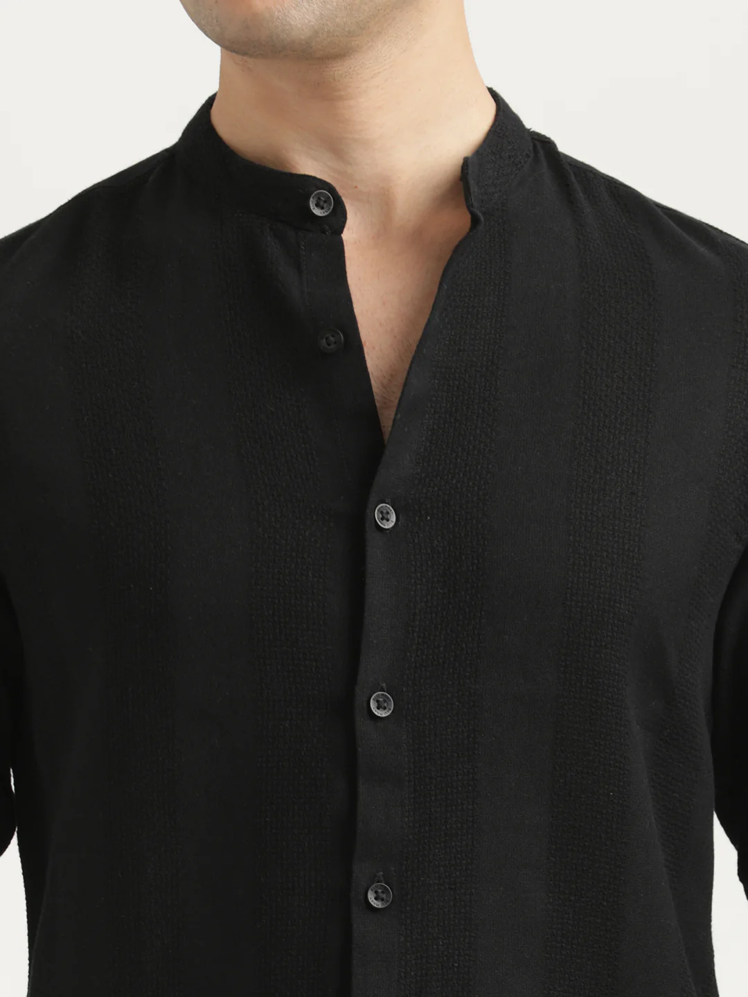 Men Self-Textured Cotton Shirt - Image 3