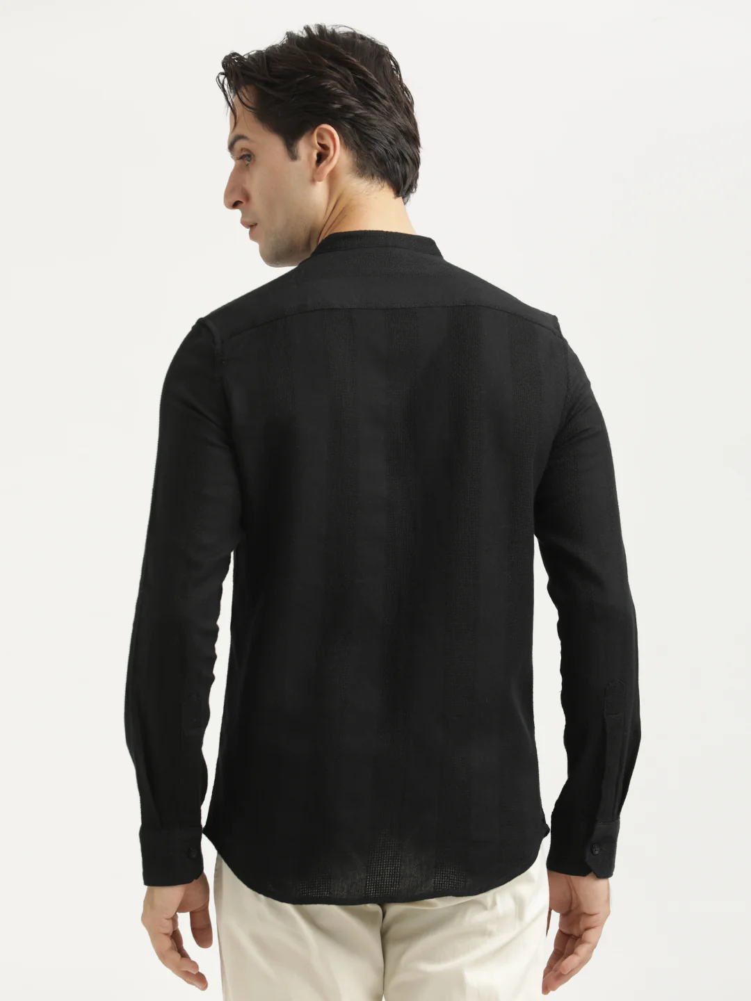 Men Self-Textured Cotton Shirt - Image 5