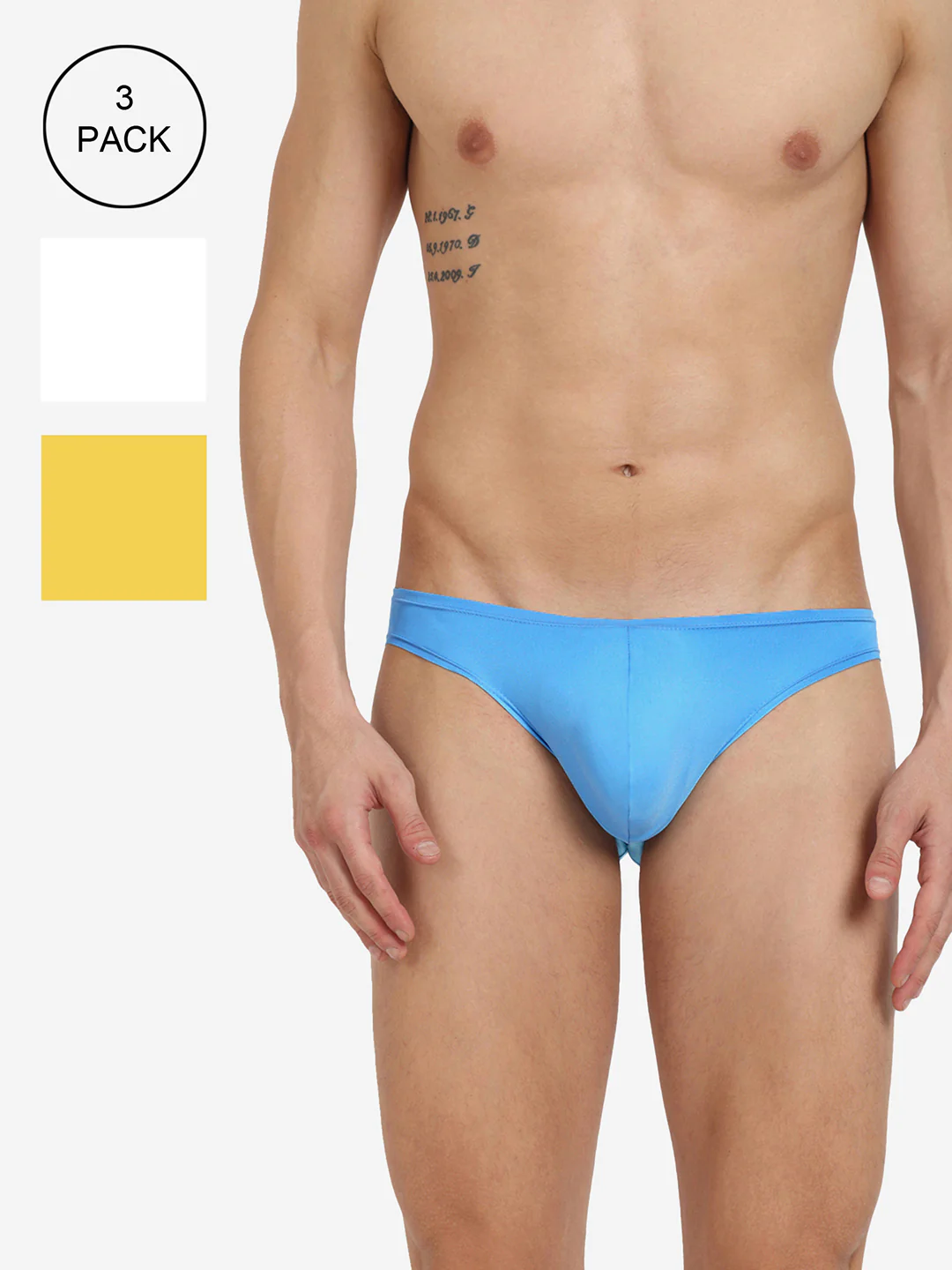 Men Semi-Seamless Featherlight Brief Pack of 3