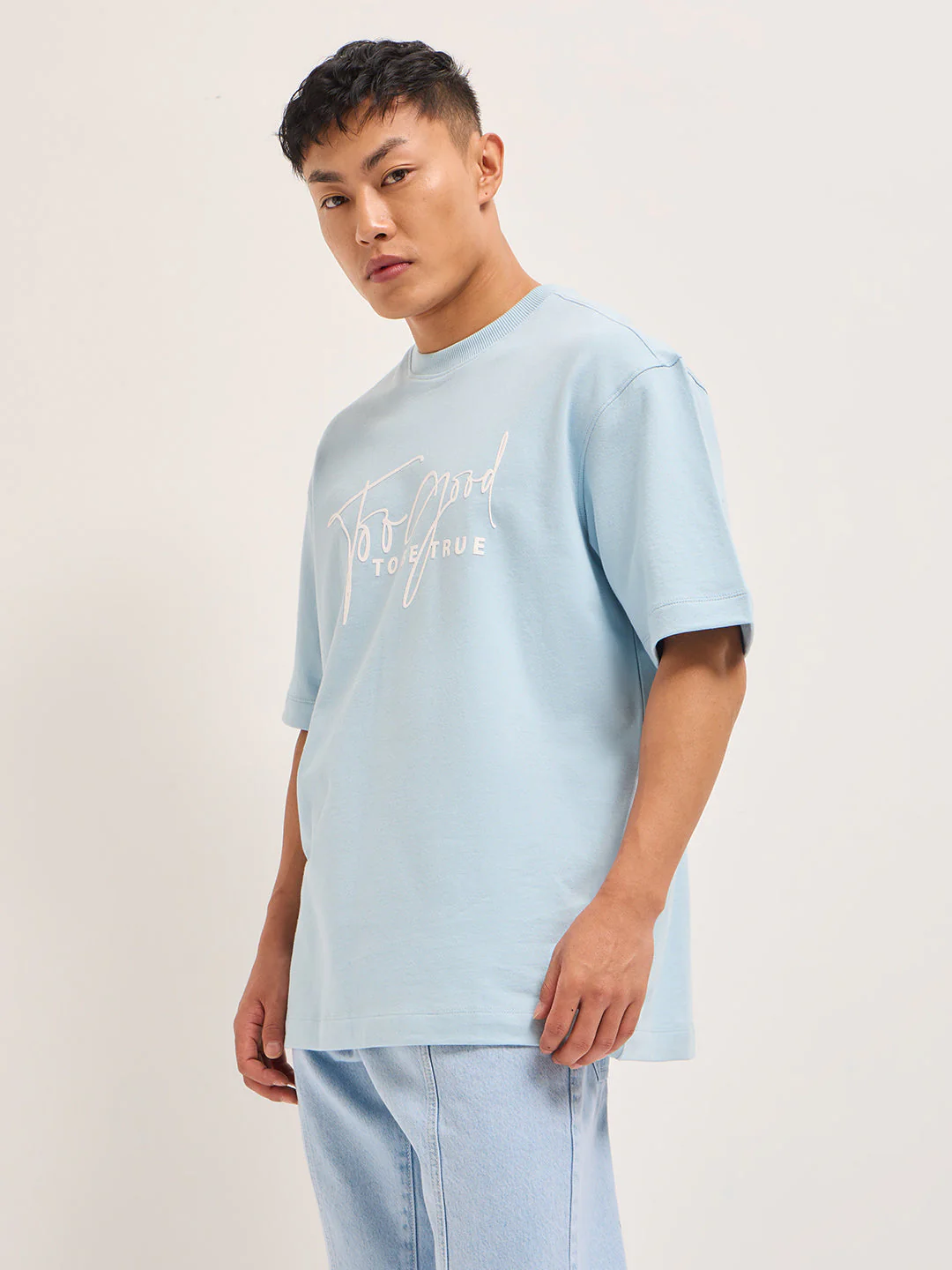 Men Shark Tank Limited Edition Sky Blue Crew Tee - Image 3