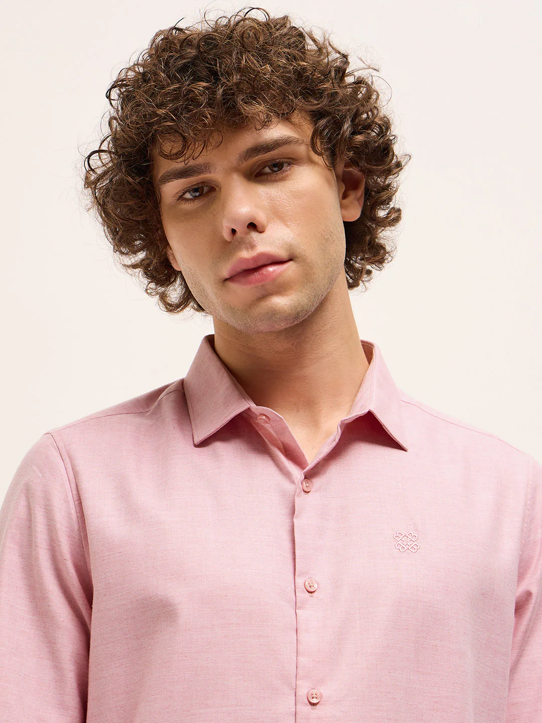 Men Shirt Light Pink Solid Tailored Fit Formal Shirt - Image 5