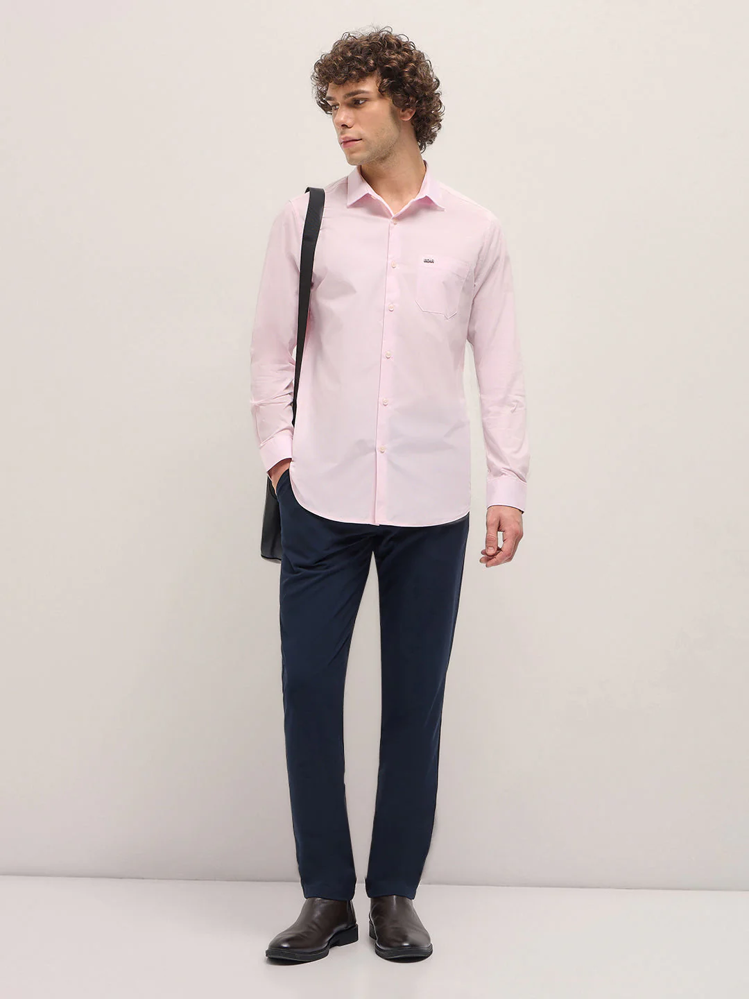Men Shirt Light Pink Tailored Fit Cotton Formal Shirt - Image 4