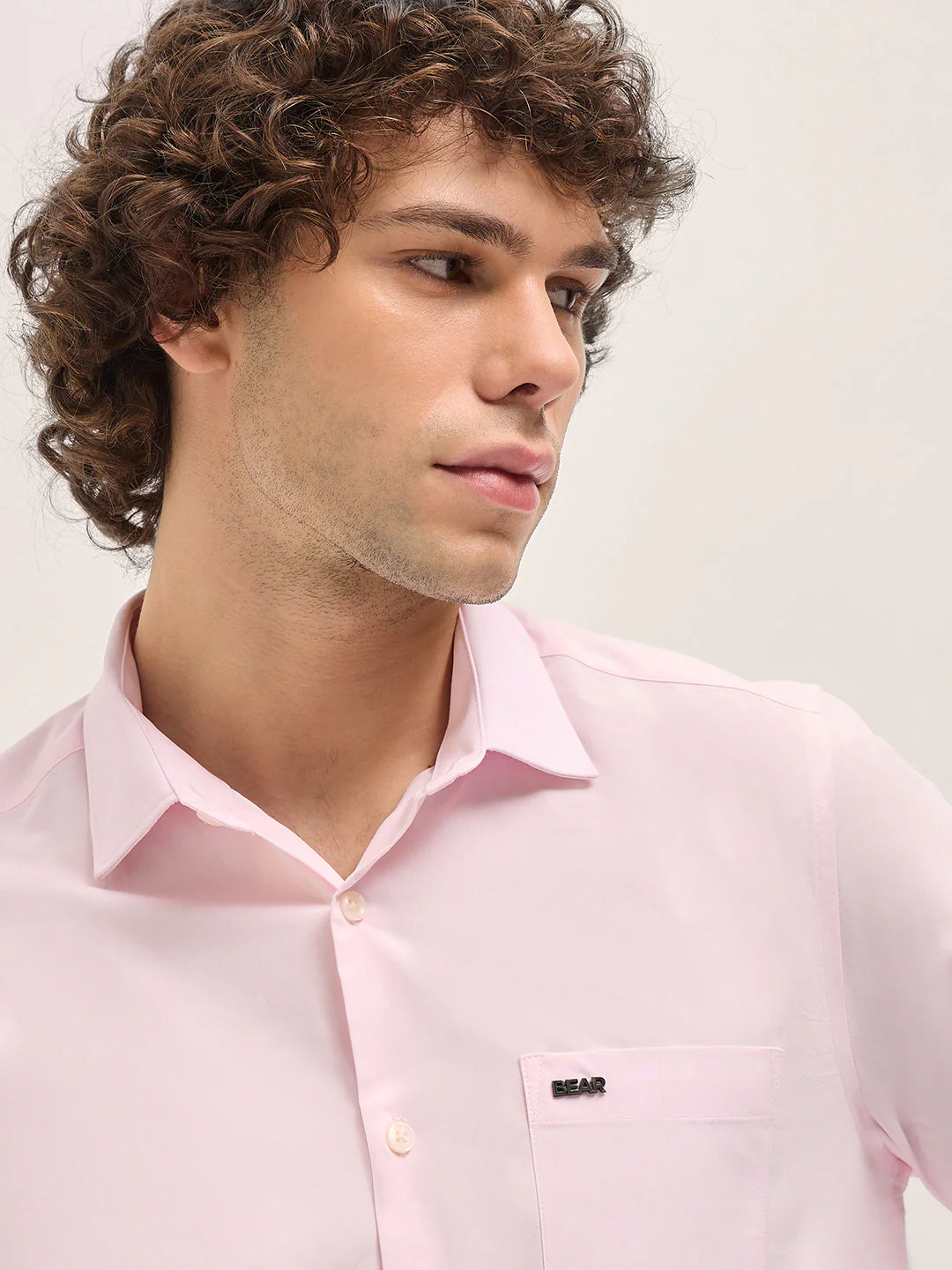 Men Shirt Light Pink Tailored Fit Cotton Formal Shirt - Image 5