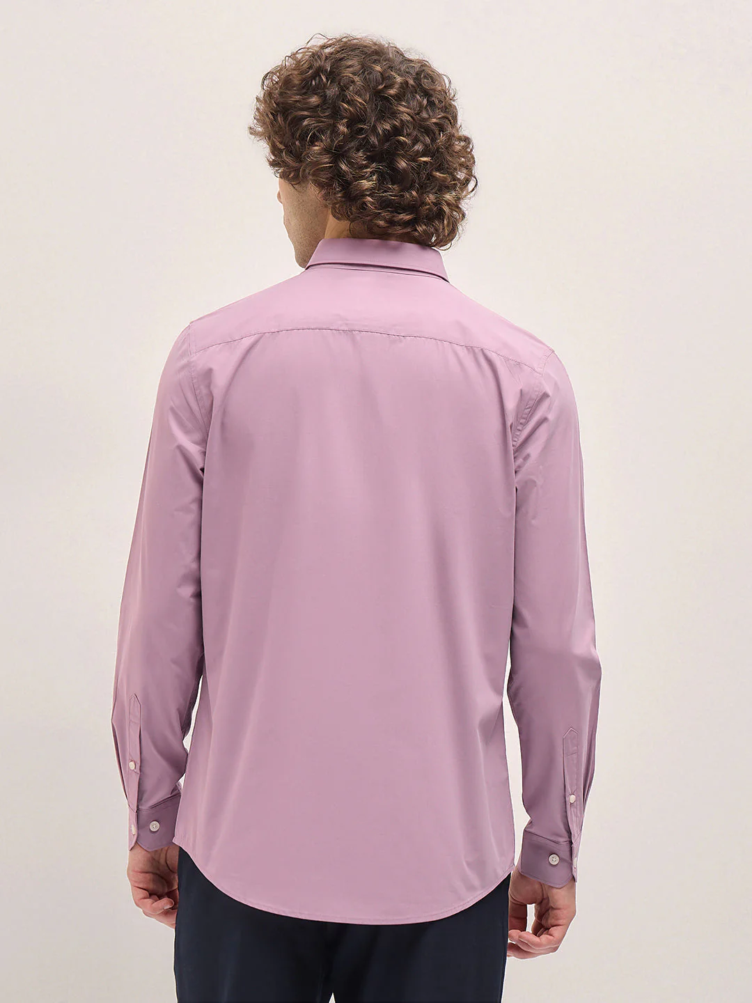 Men Shirt Purple Tailored Fit Cotton Formal Shirt - Image 2