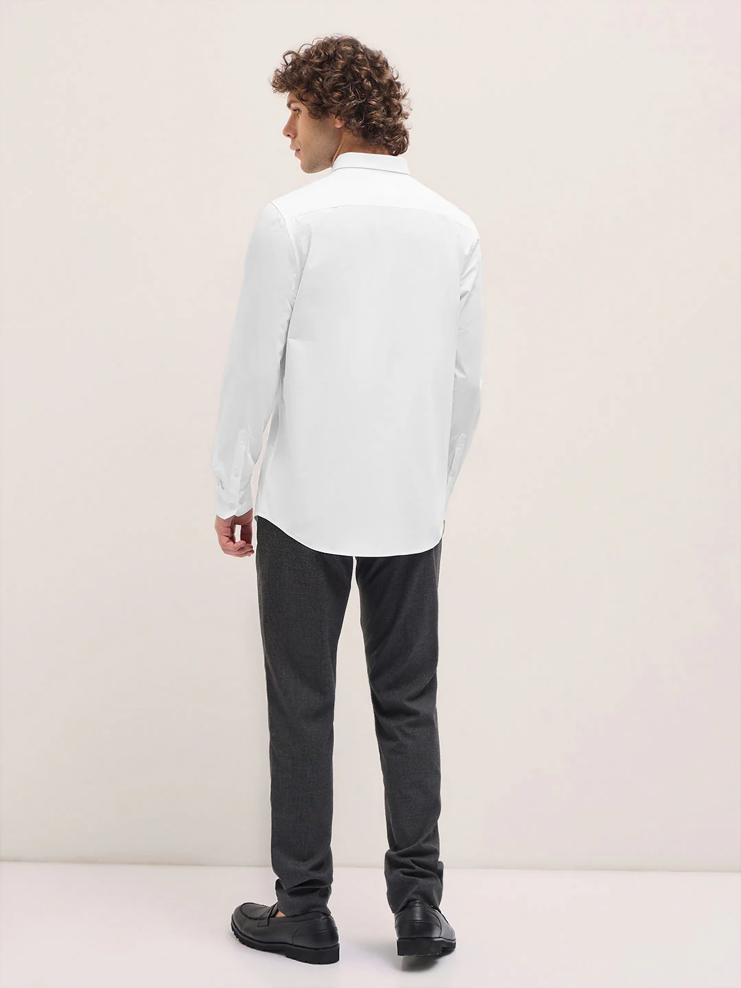 Men Shirt White Tailored Fit Cotton Formal Shirt - Image 2