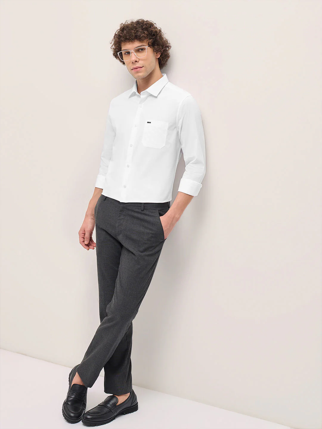 Men Shirt White Tailored Fit Cotton Formal Shirt - Image 4