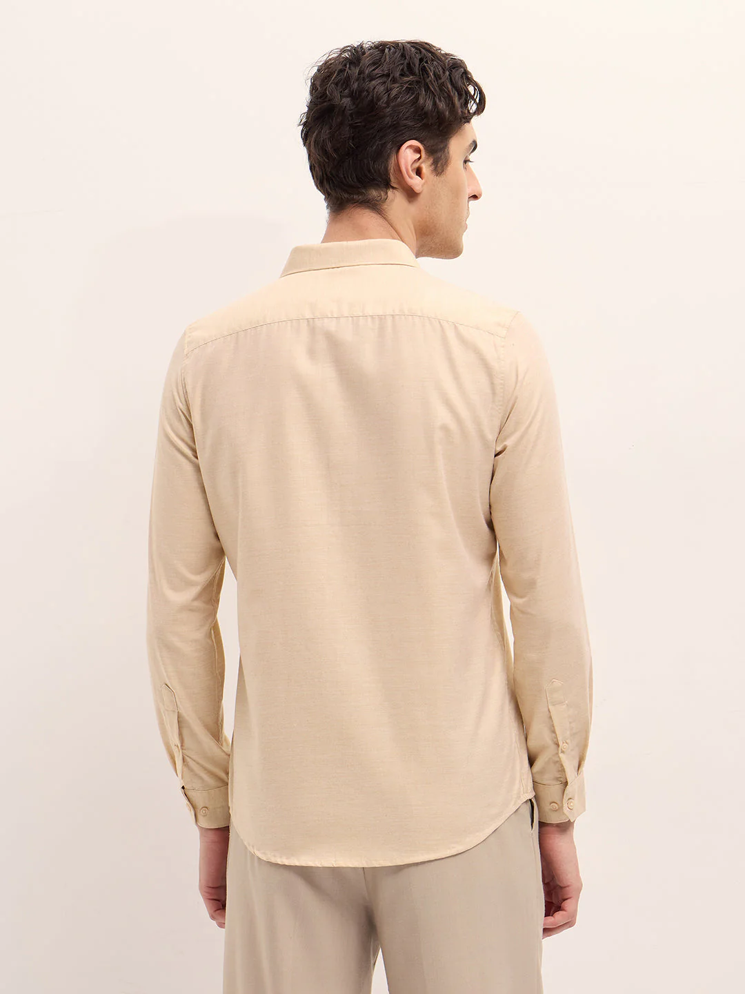 Men Shirt Yellow Solid Tailored Fit Formal Shirt - Image 2