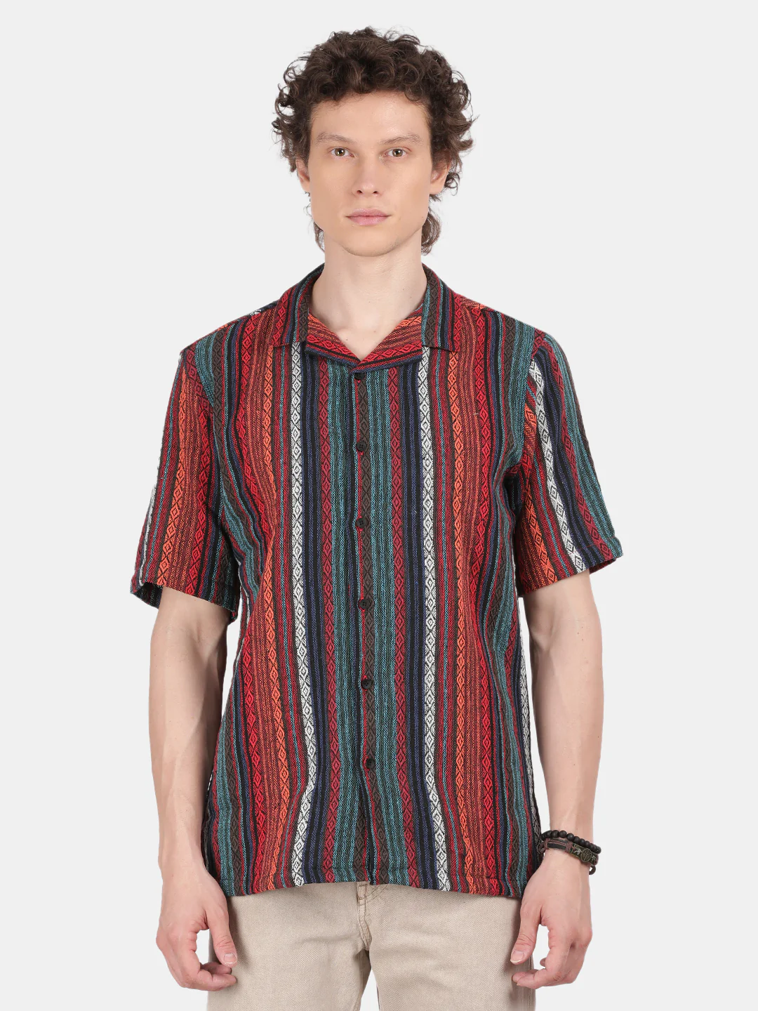 Men Sky blue Slim Fit Spread Collar Half Sleeve Casual Shirt - Image 4