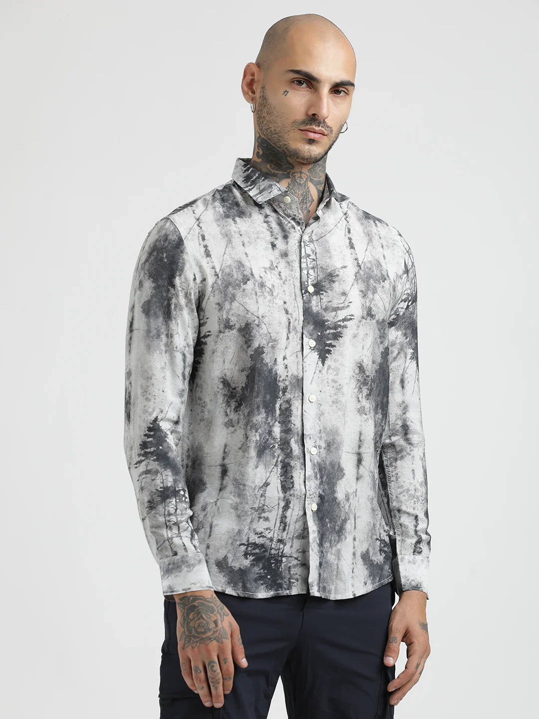 Men Slim Fit Nylon Shirt - Image 4
