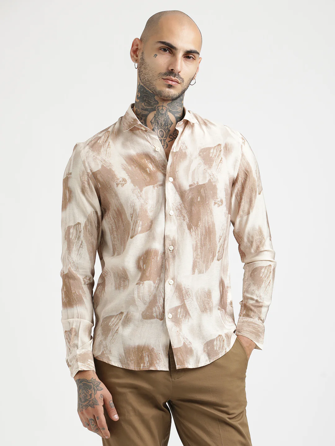 Men Slim Fit Nylon Shirt - Image 4