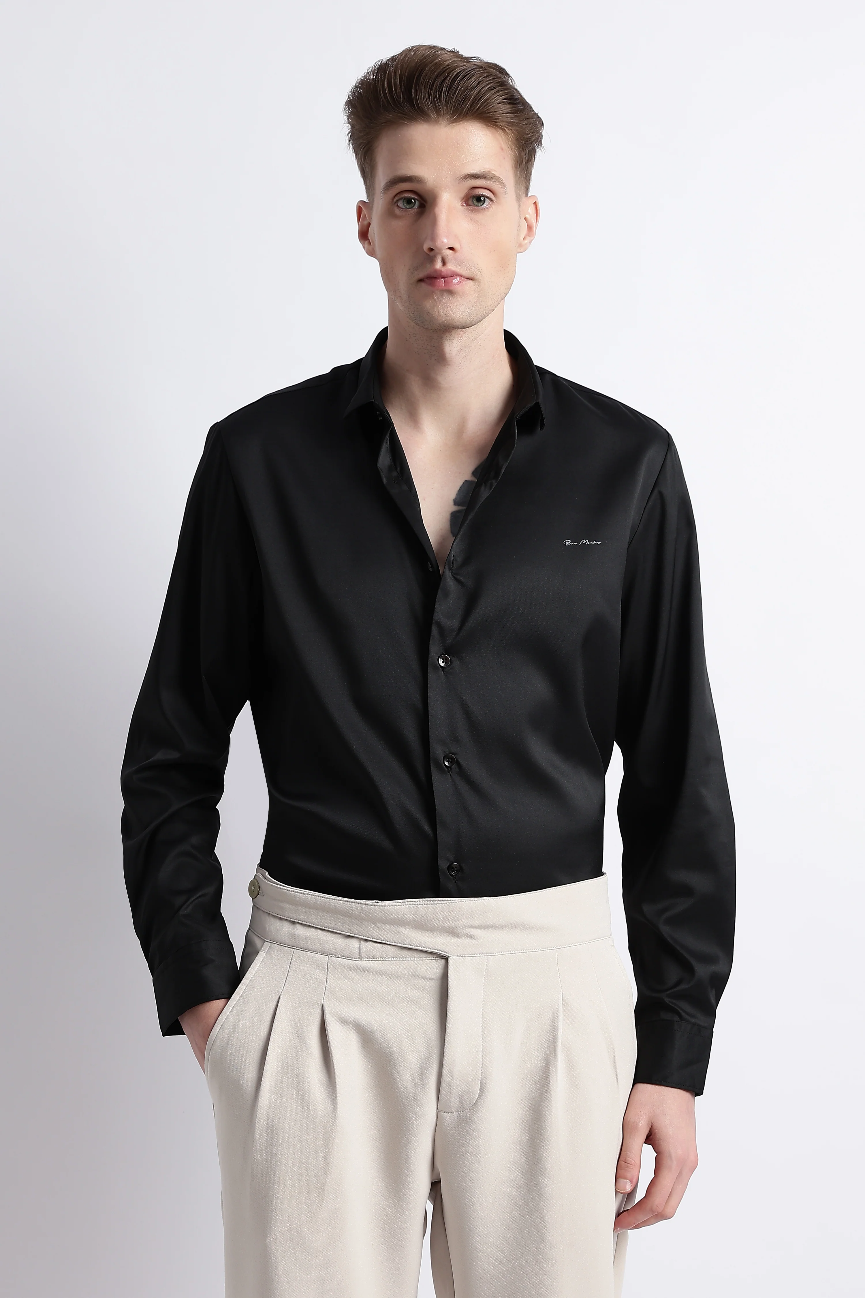 Men Smooth Satin Party Shirt - Image 10