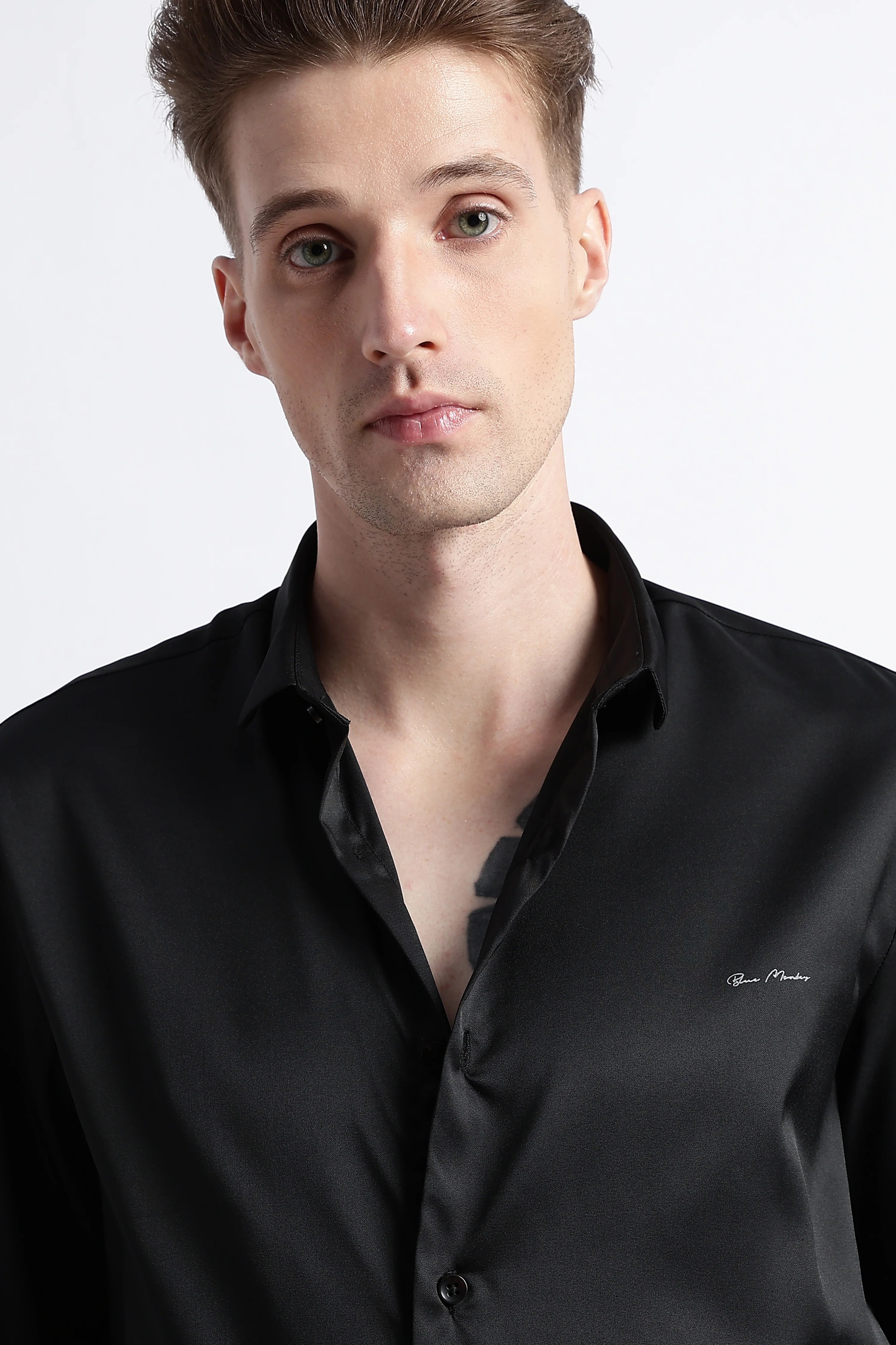 Men Smooth Satin Party Shirt - Image 3