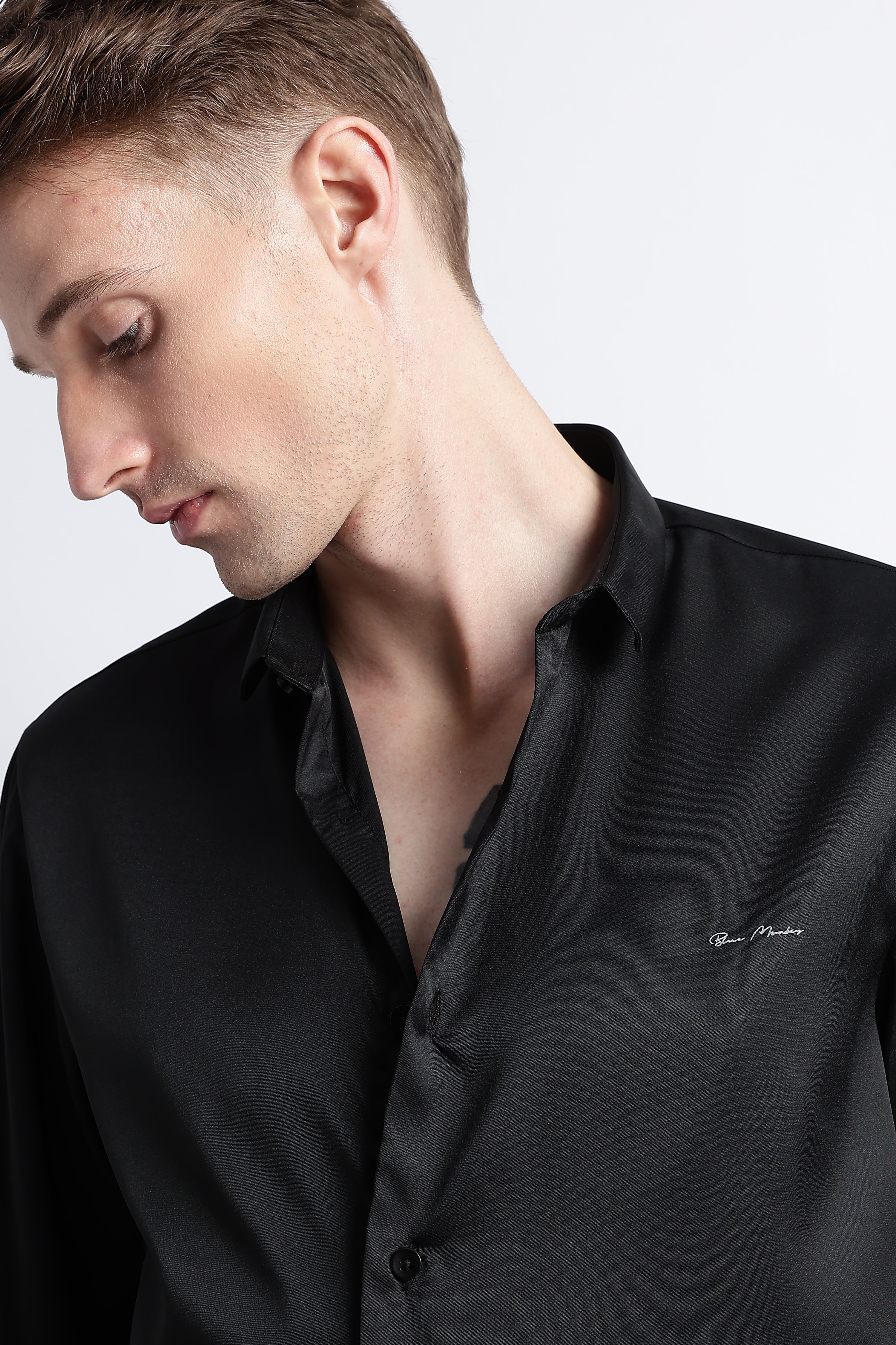 Men Smooth Satin Party Shirt - Image 4