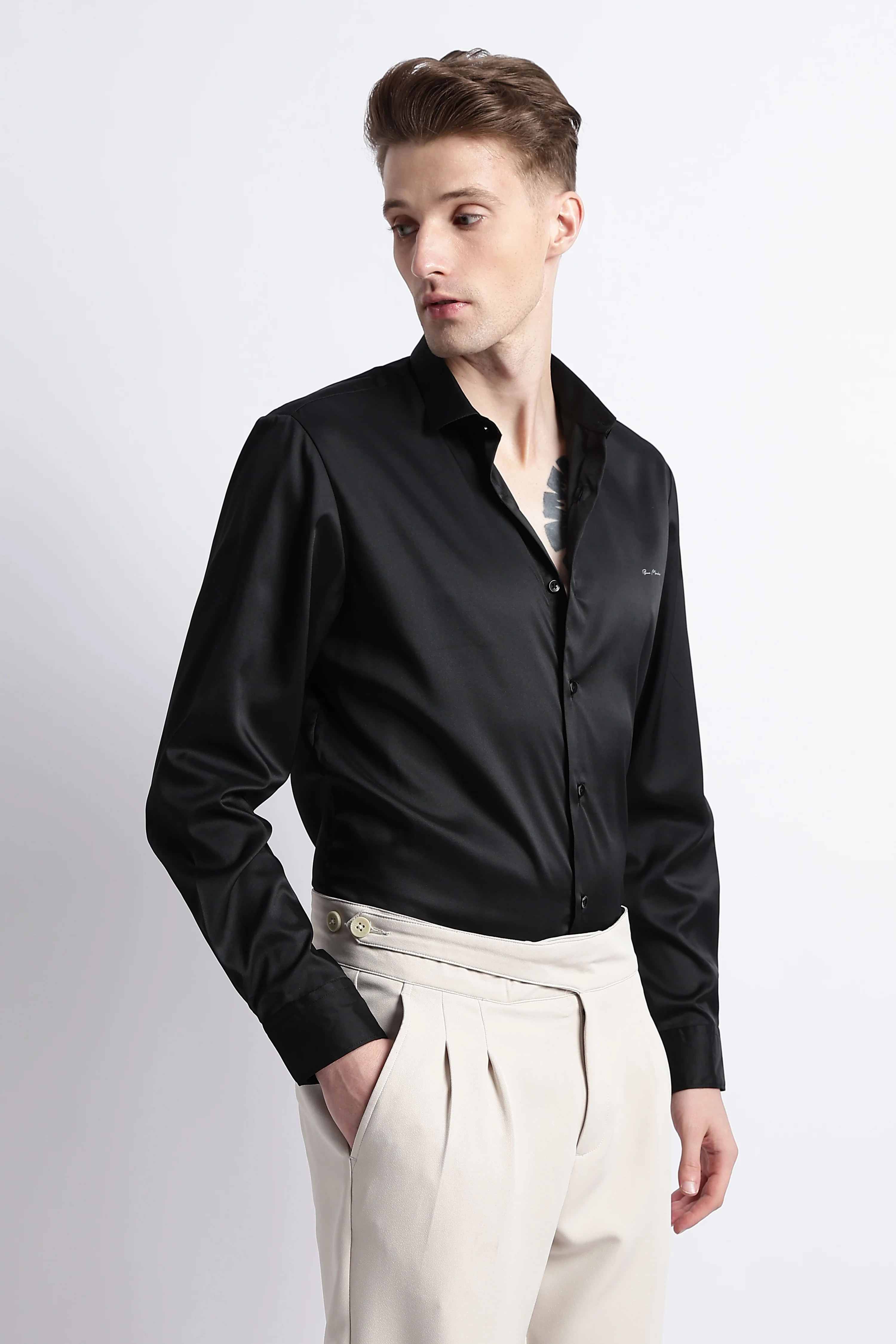 Men Smooth Satin Party Shirt - Image 7