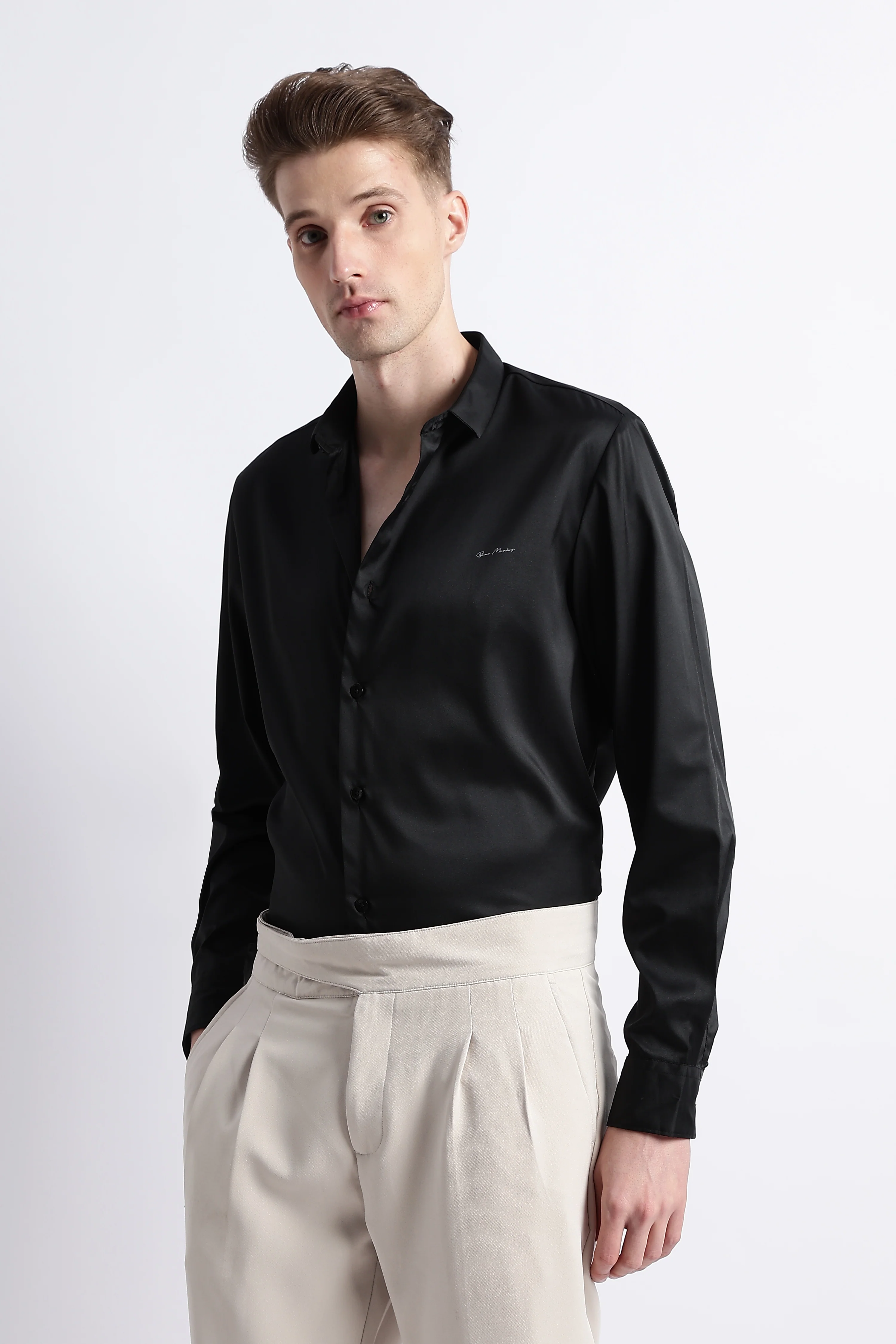 Men Smooth Satin Party Shirt - Image 8
