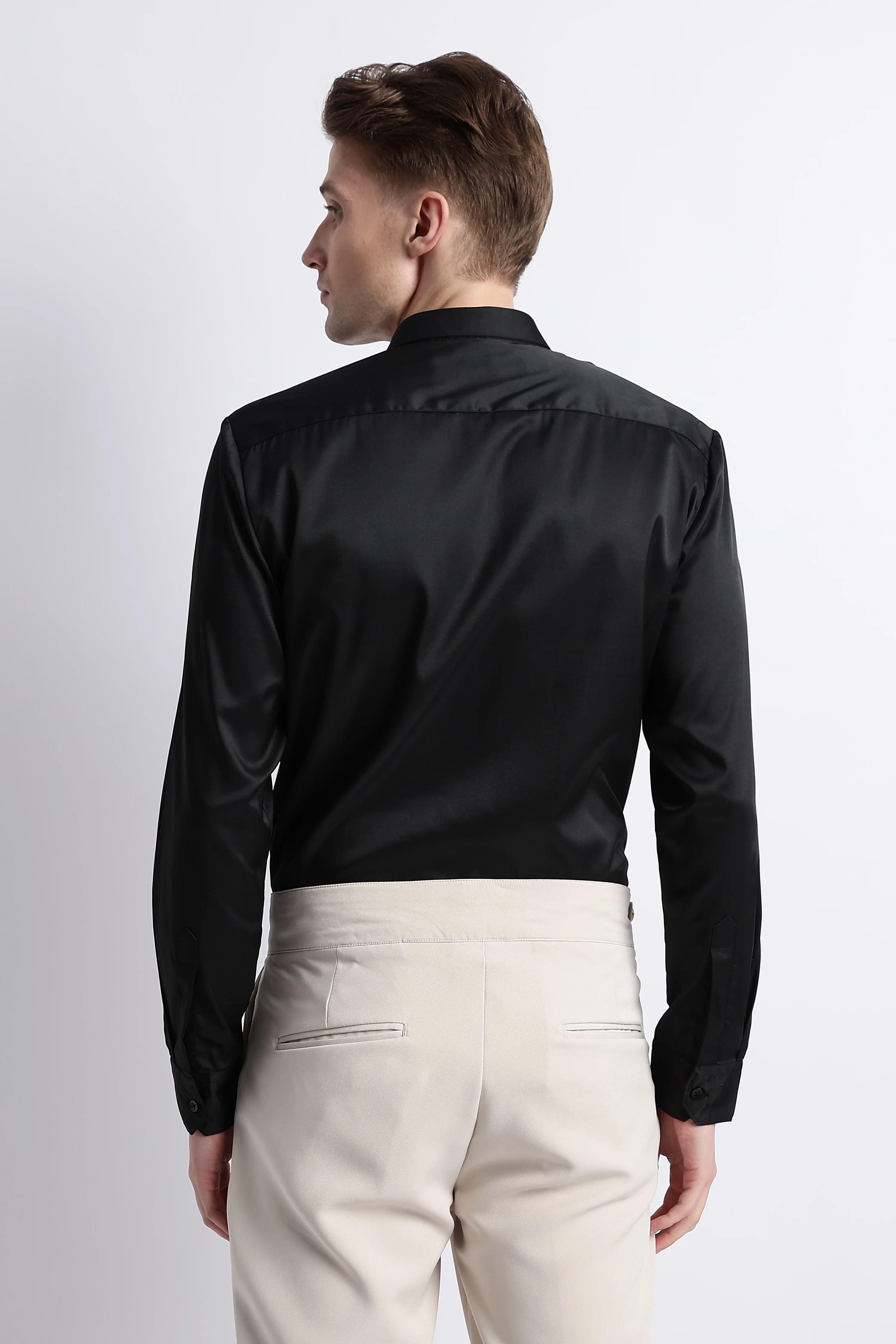 Men Smooth Satin Party Shirt - Image 9
